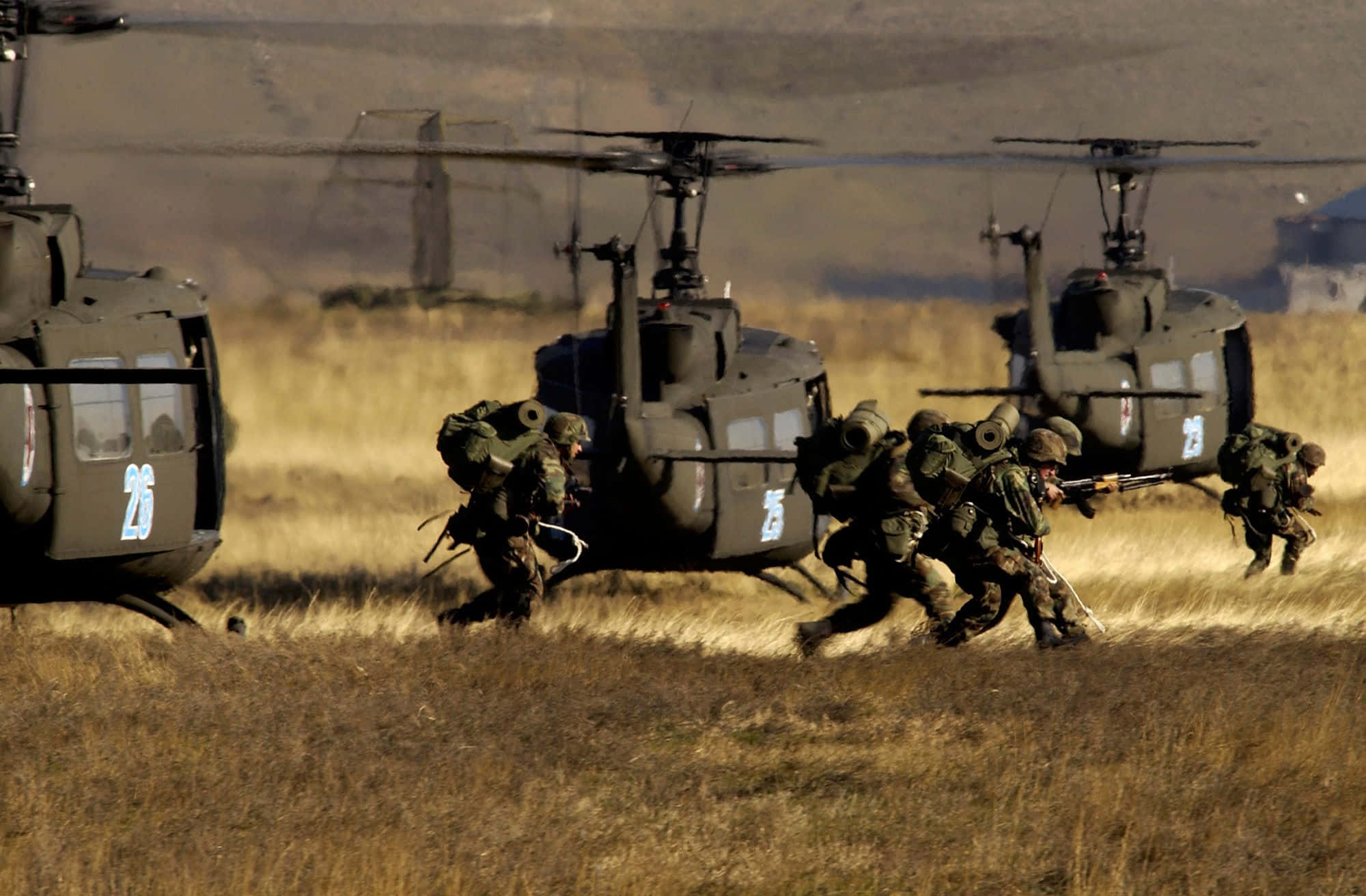 soldiers, camouflage gear, dry grass, Full HD Desktop Wallpaper