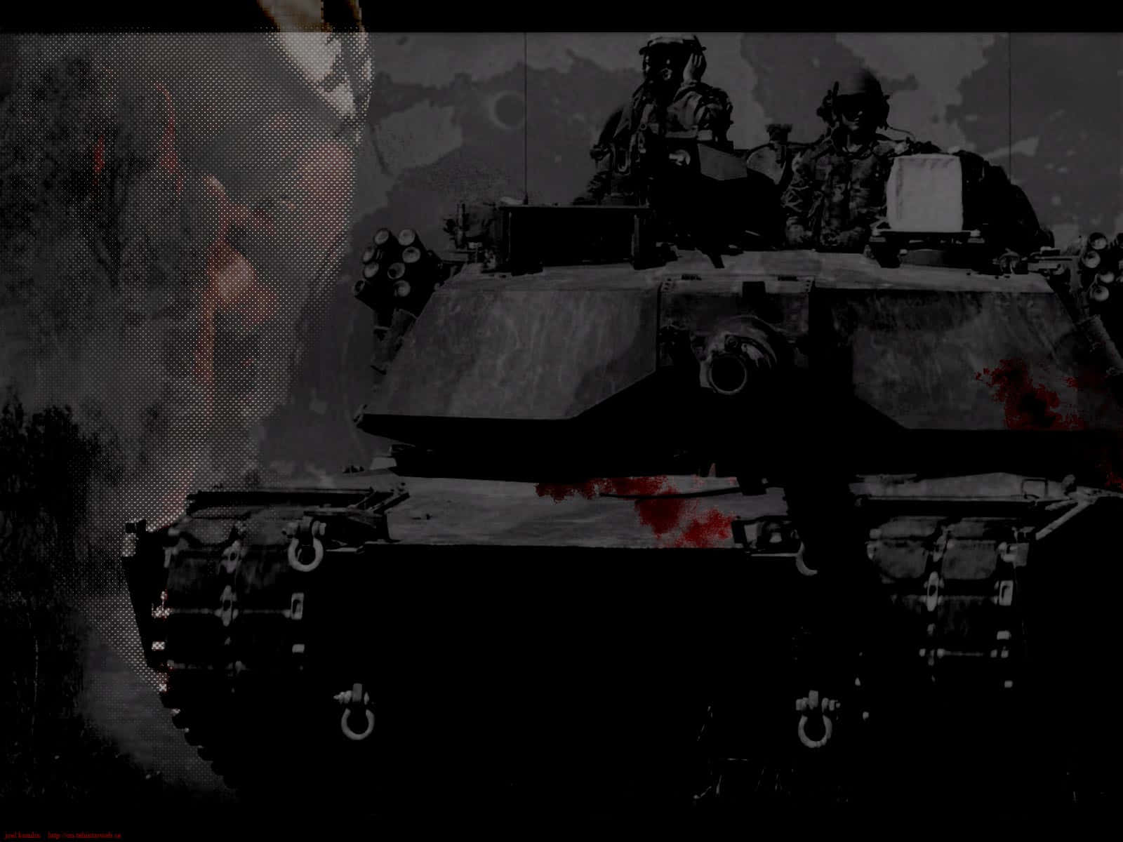 military desktop, dark gritty tank, soldiers on top, HD Desktop Wallpaper