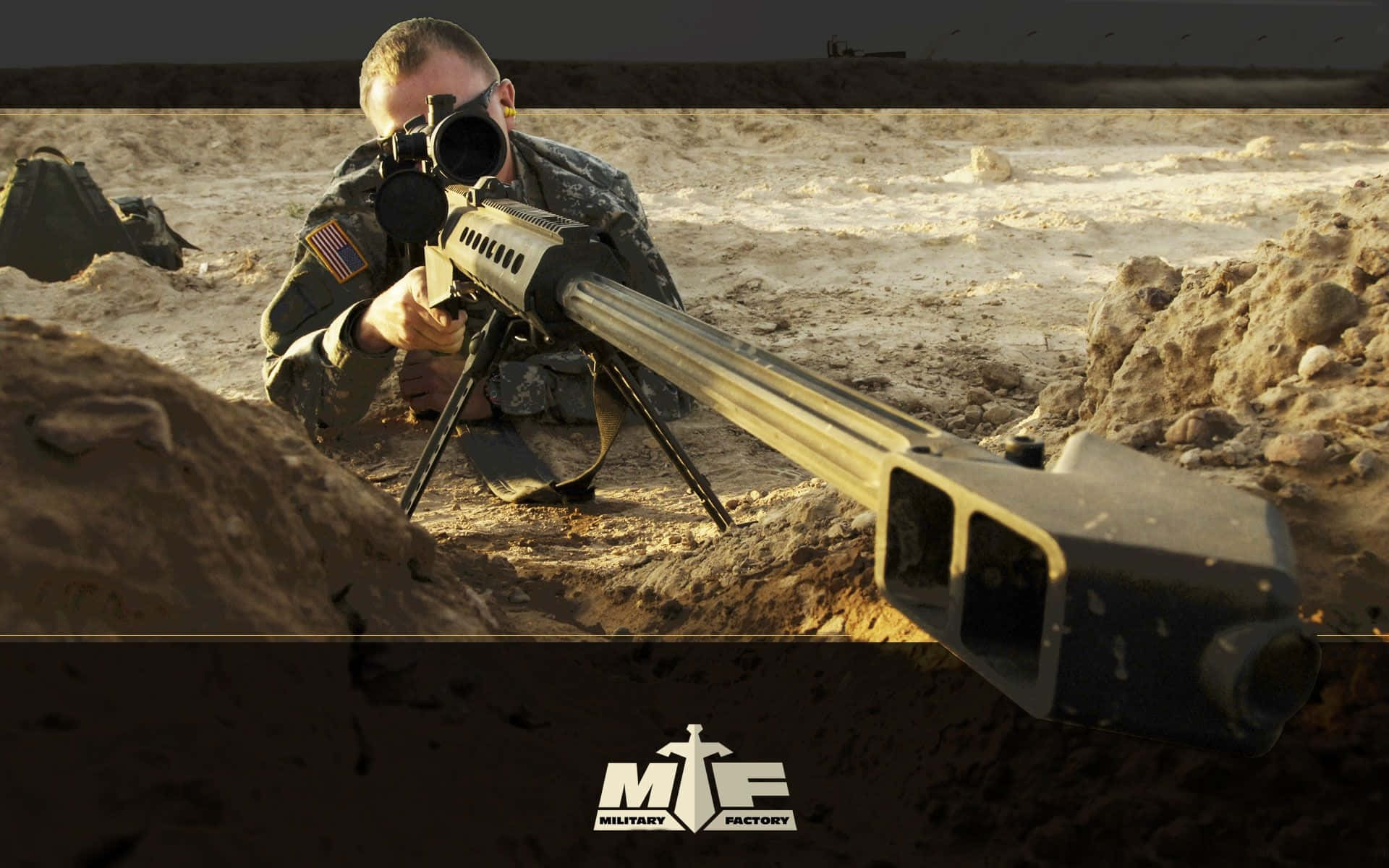 camouflage, sand trench, scoped rifle, Full HD Desktop Wallpaper