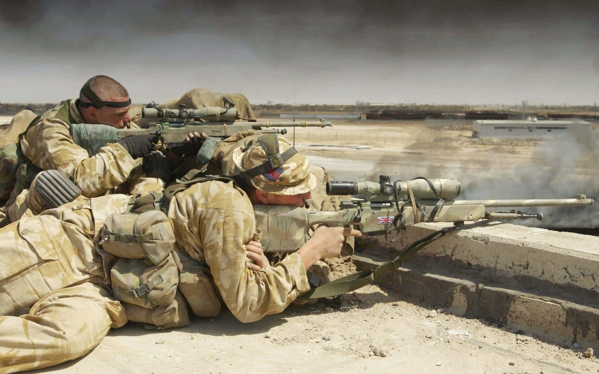 Protections of the Armed Forces, desert camouflage, concrete barrier, Full HD Desktop Wallpaper