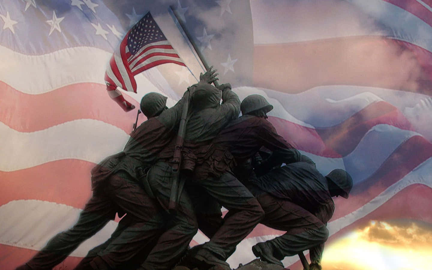 US Military, soldiers, flag, HD Desktop Wallpaper