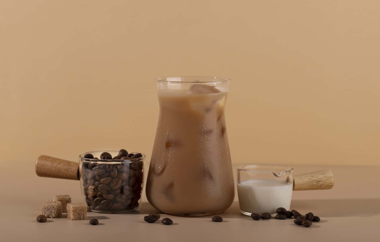 Milk and Coffee, iced coffee, glass pitcher, HD Desktop Wallpaper