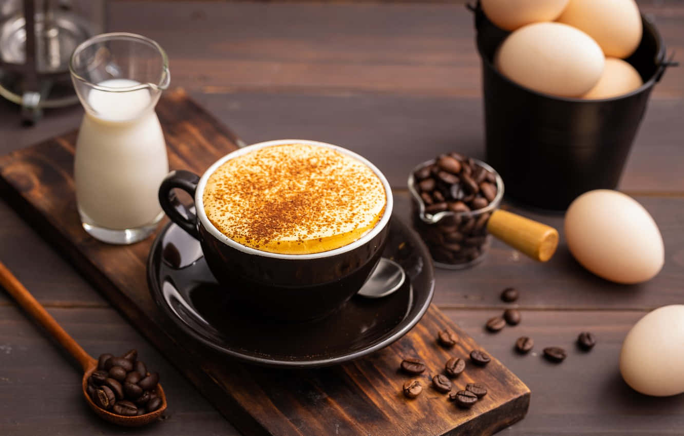 milk and coffee, cappuccino, cinnamon, HD Desktop Wallpaper