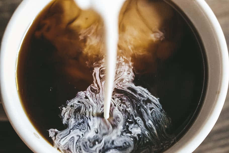 Milk And Coffee, white cup, dark coffee, SD Desktop Wallpaper