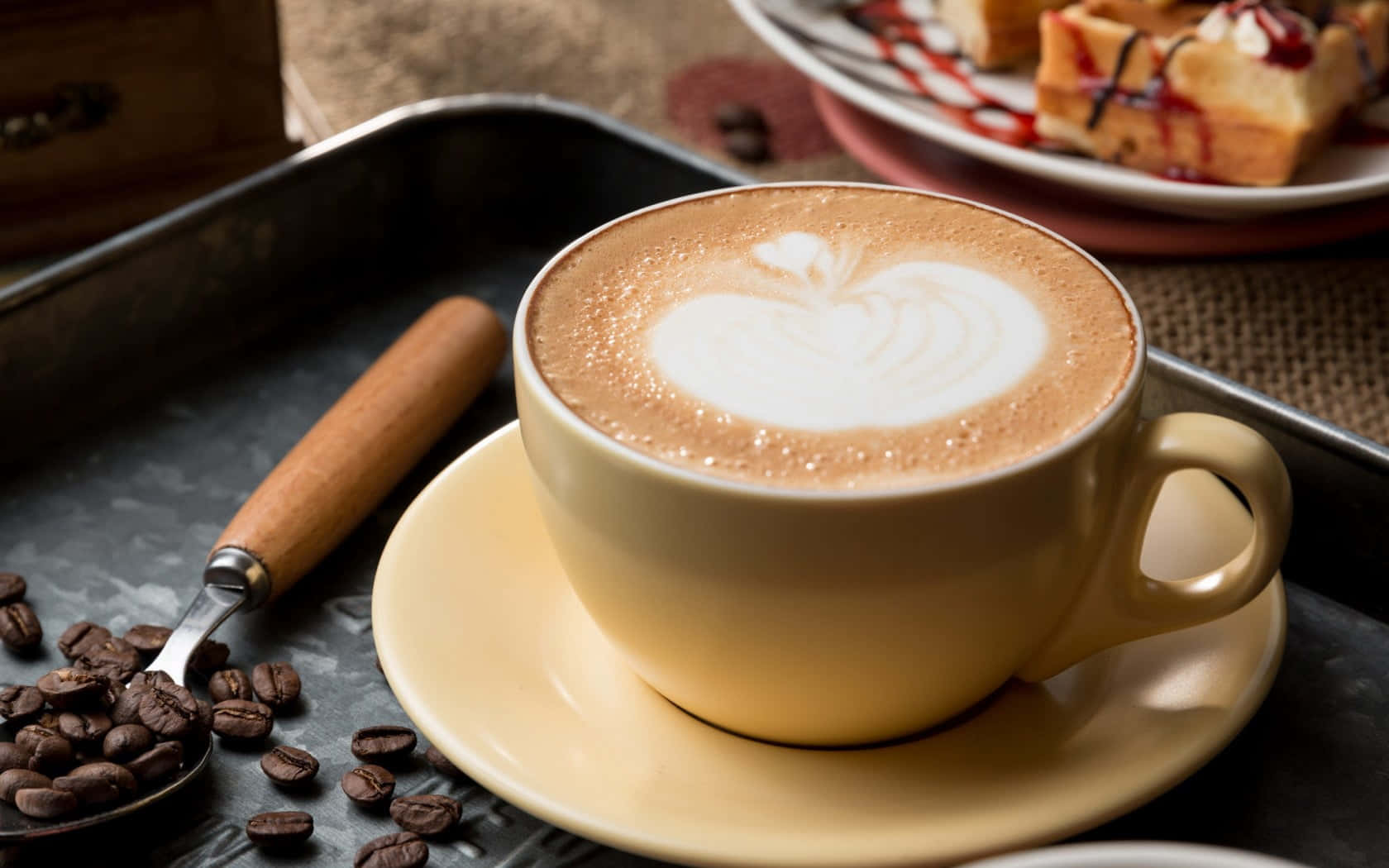 Milk And Coffee, latte, heart-shaped foam, HD Desktop Wallpaper