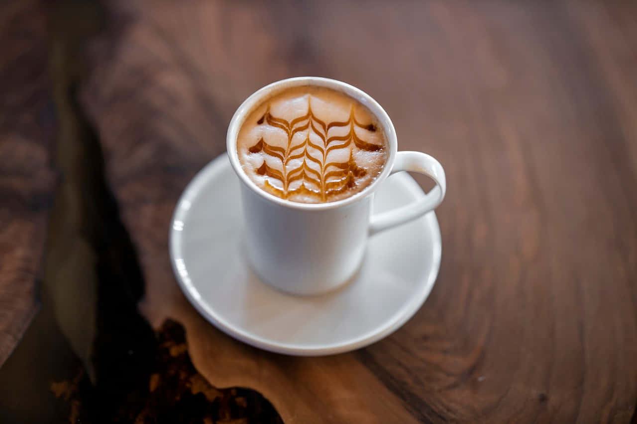 Milk And Coffee, latte art coffee, leaf pattern, HD Desktop Wallpaper