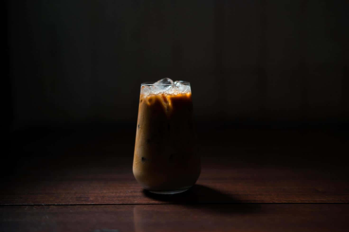 milk and coffee, iced coffee, glass, HD Desktop Wallpaper