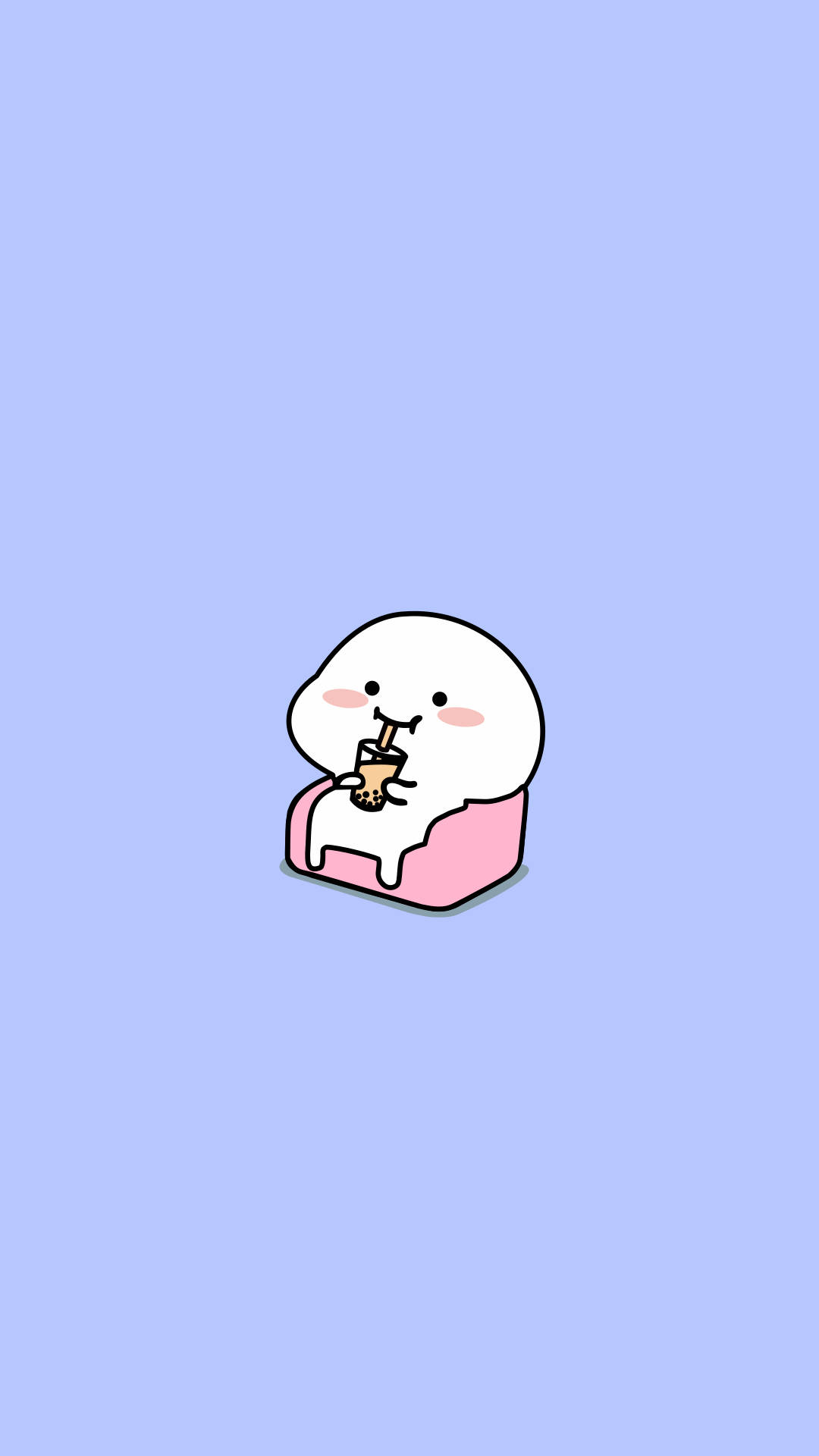 Pentol, milk tea, white marshmallow character, Full HD Phone Wallpaper
