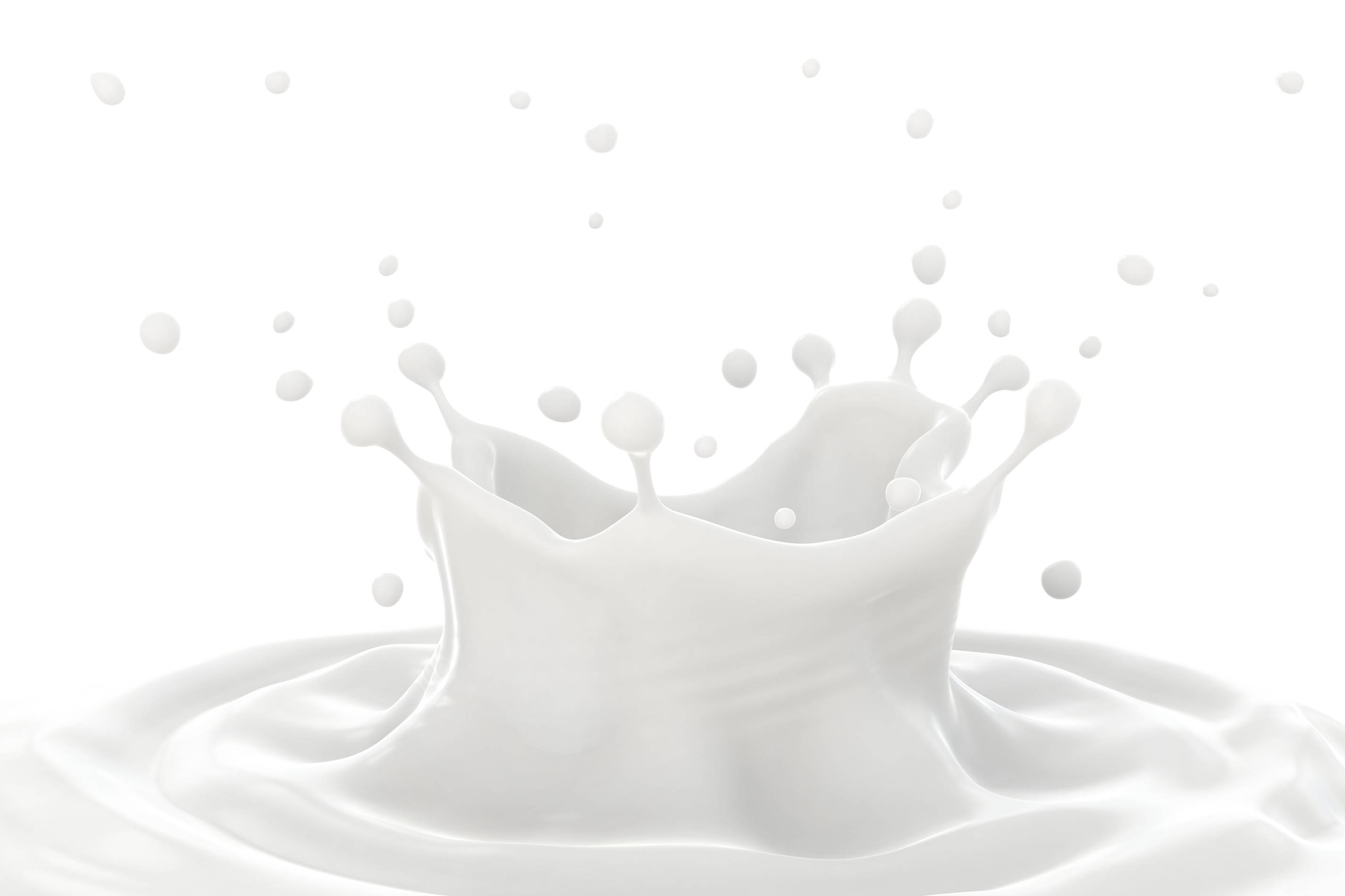 white aesthetic, milk liquid splash, clean white background, 2K Desktop Wallpaper