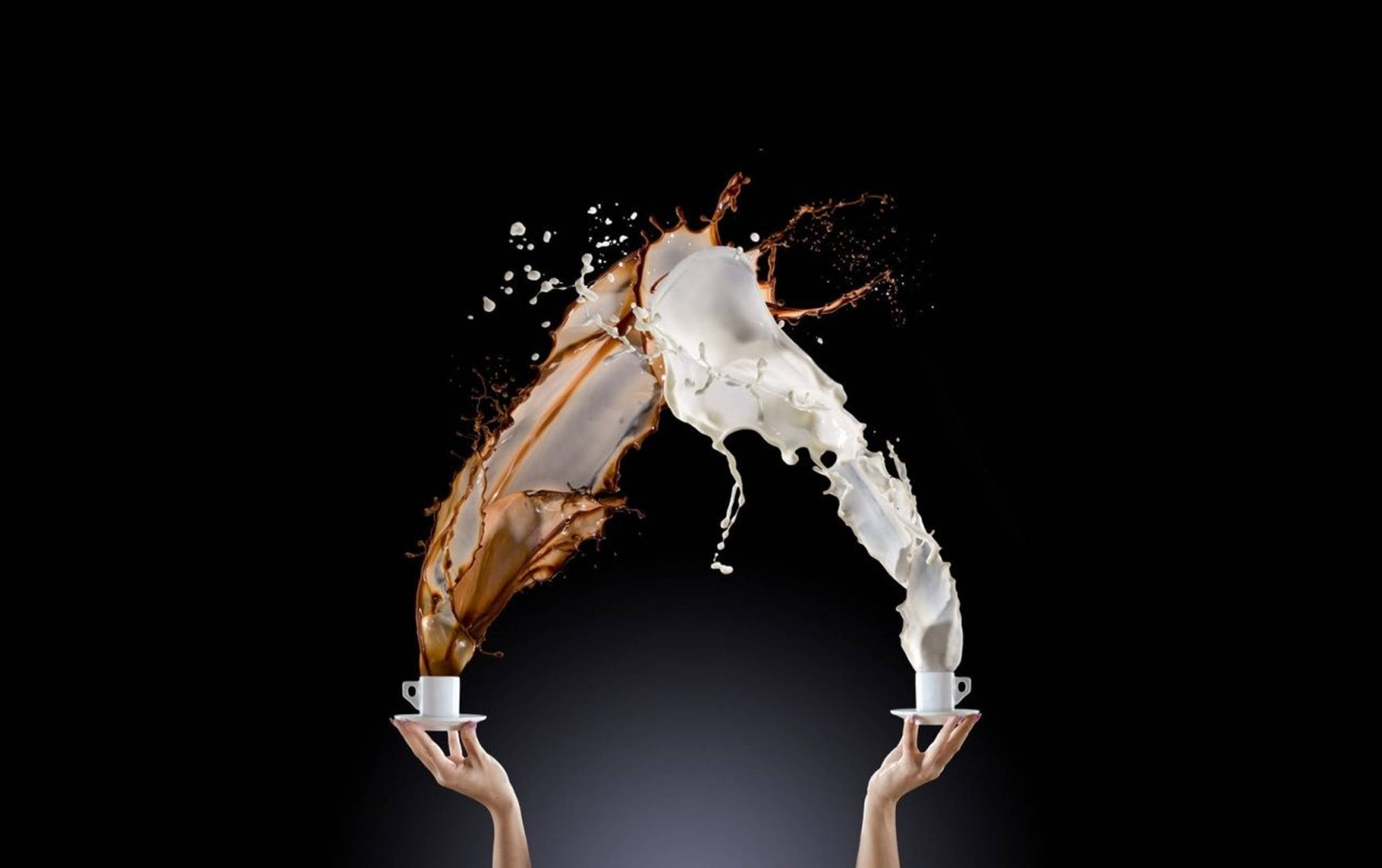 coffee mugs, milk mugs, splash, 2K Desktop Wallpaper