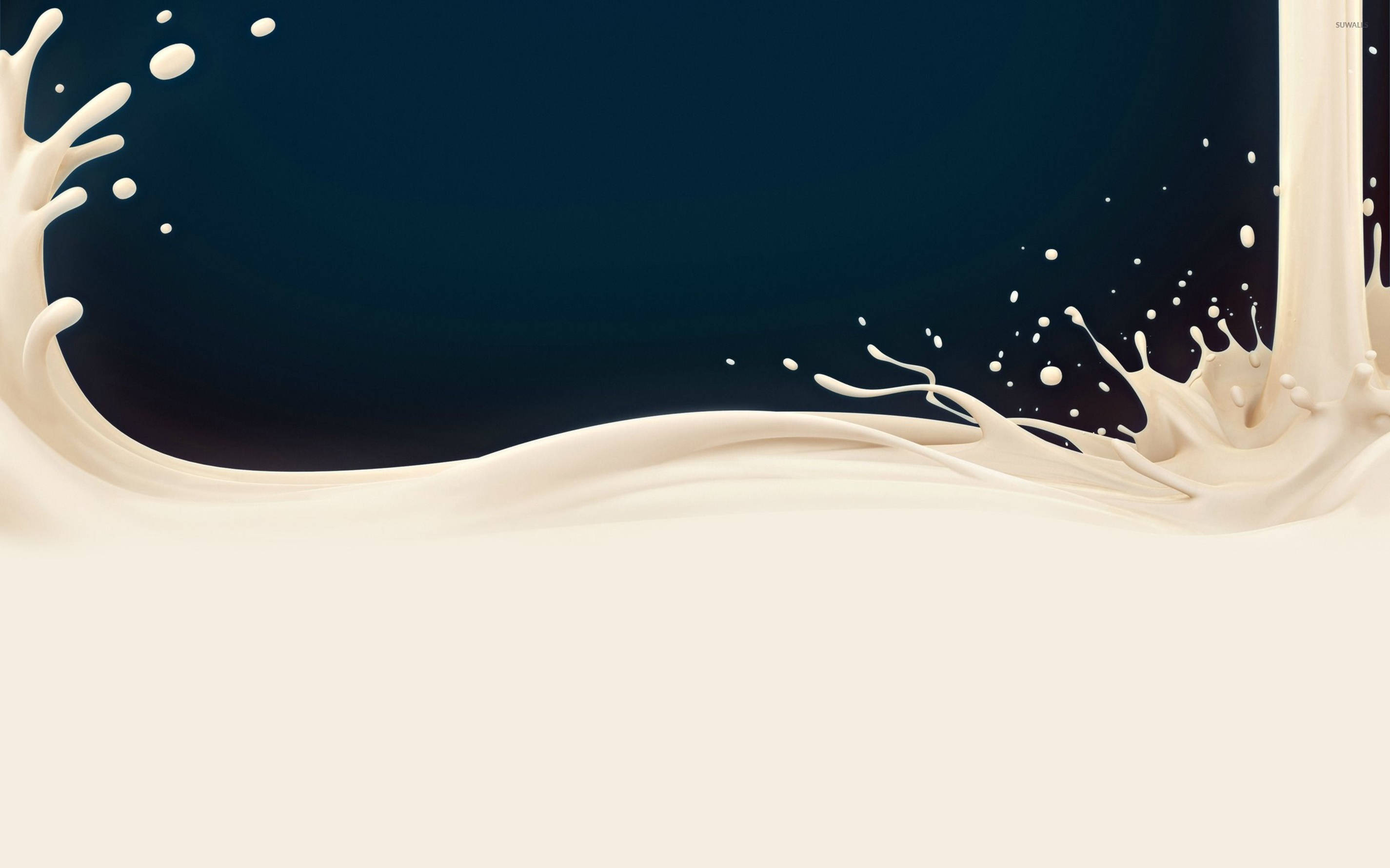 brown milk, creamy white liquid, deep navy backdrop, 2K Desktop Wallpaper