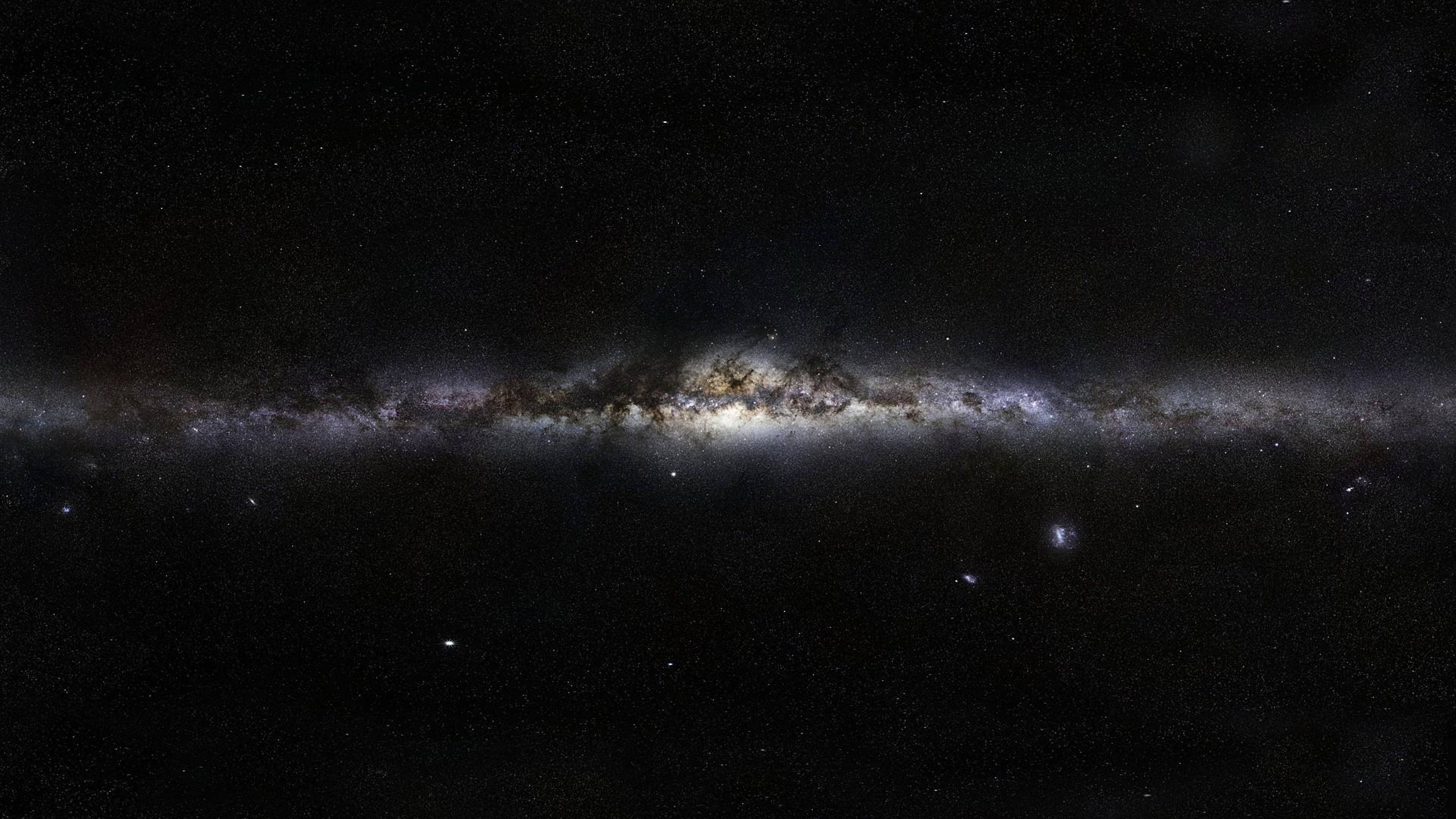 Milky Way Galaxy, nebulae, dark dust lanes, 4K Desktop Wallpaper