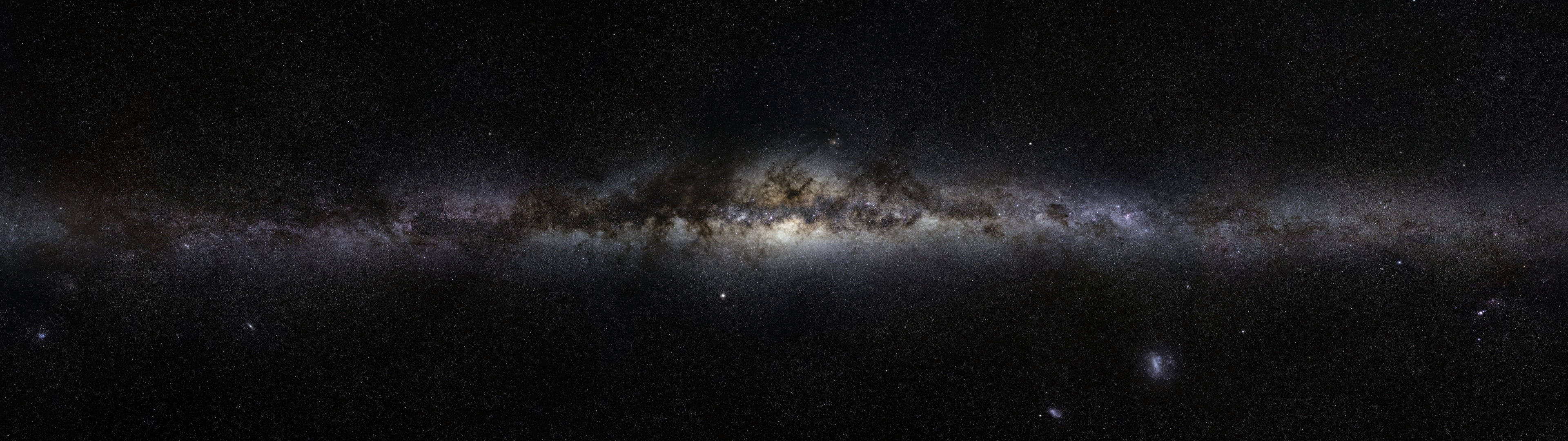 Milky Way galaxy, night sky, glowing nebulae, 4K Desktop Wallpaper