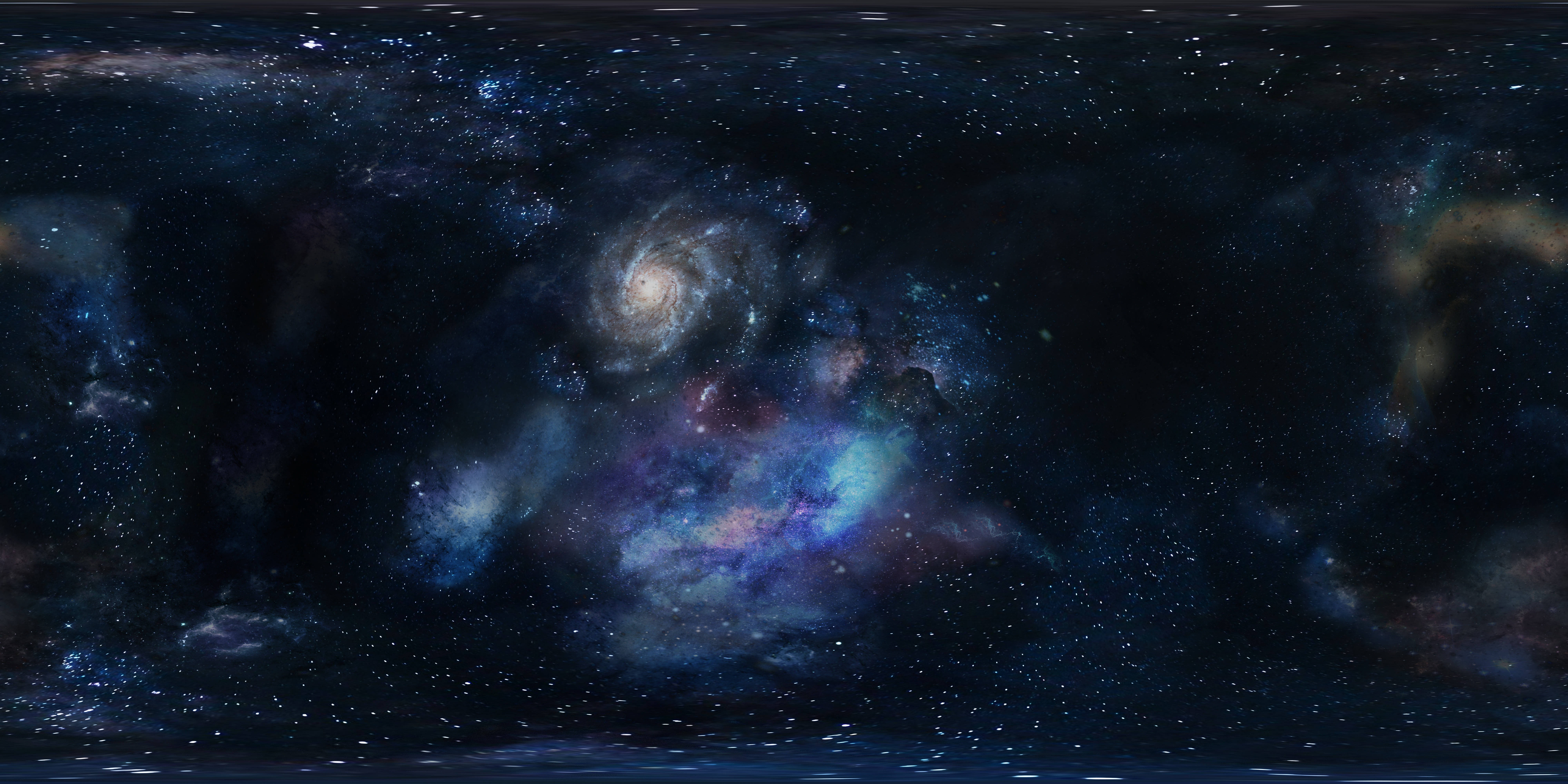 Milky Way, blue nebulae, purple nebulae, 8K Desktop Wallpaper