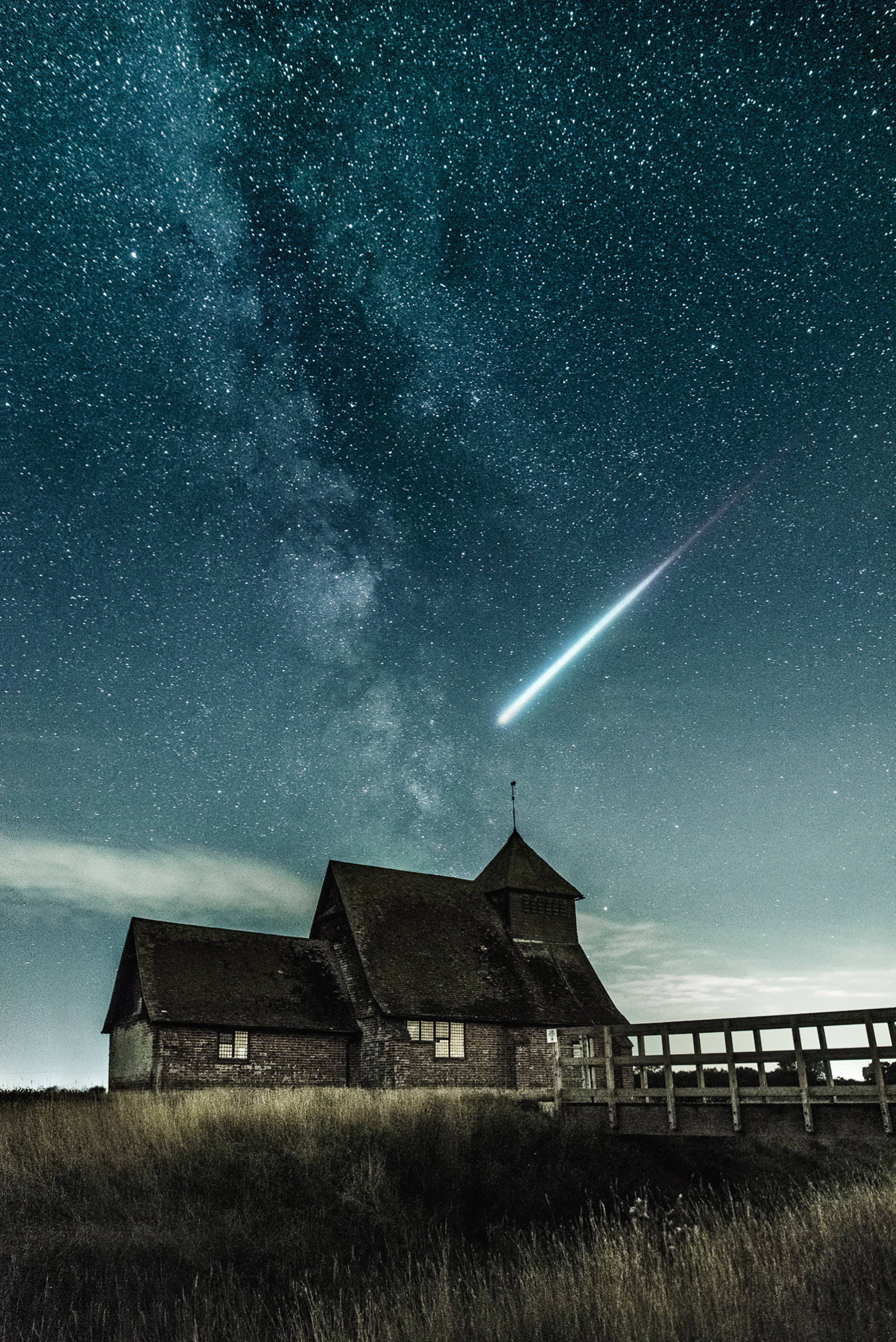 Shooting Star Cool iPad, starry night sky, meteor, 2K Phone Wallpaper