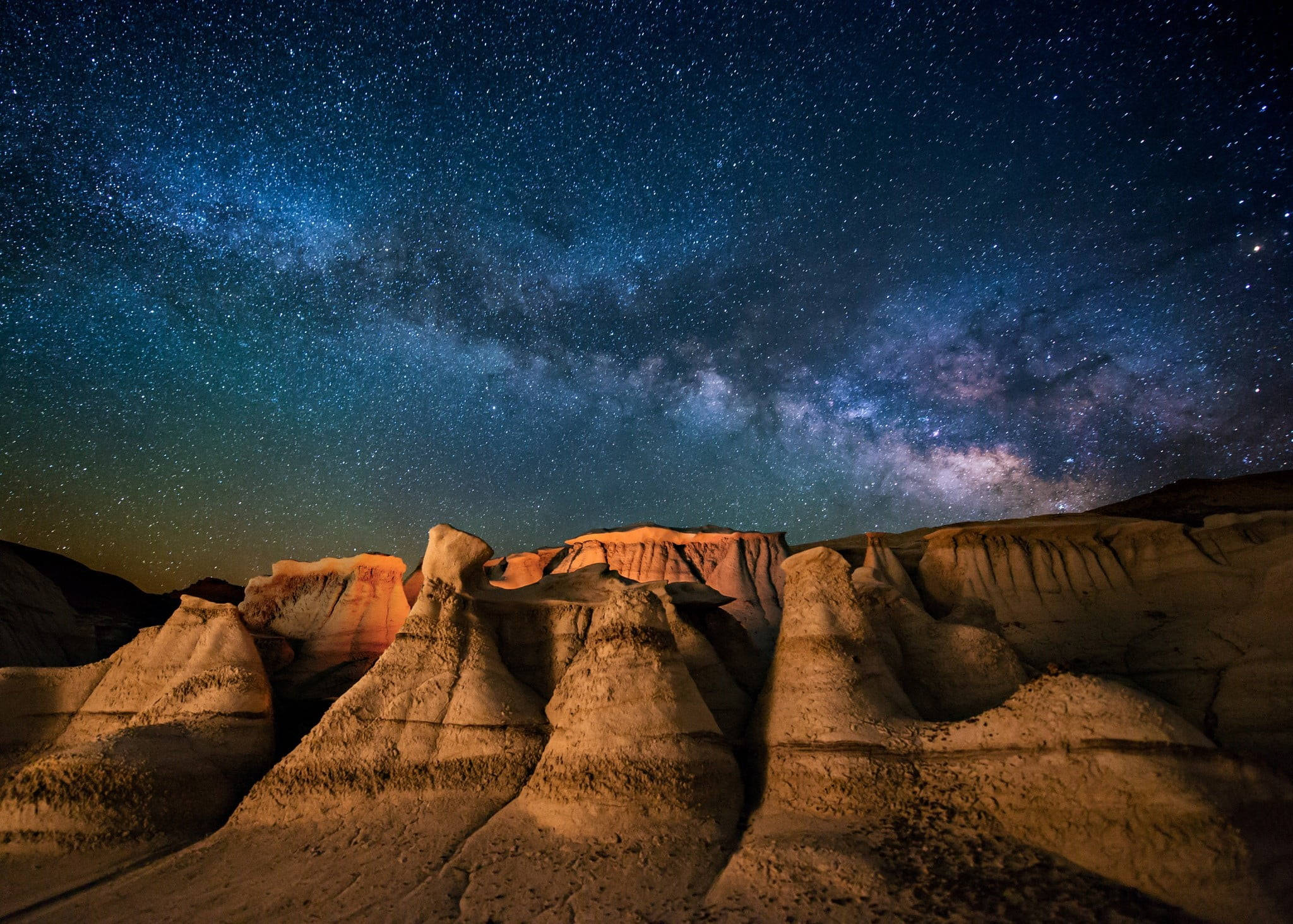 Milky Way, galaxy, brown canyon, Full HD Desktop Wallpaper
