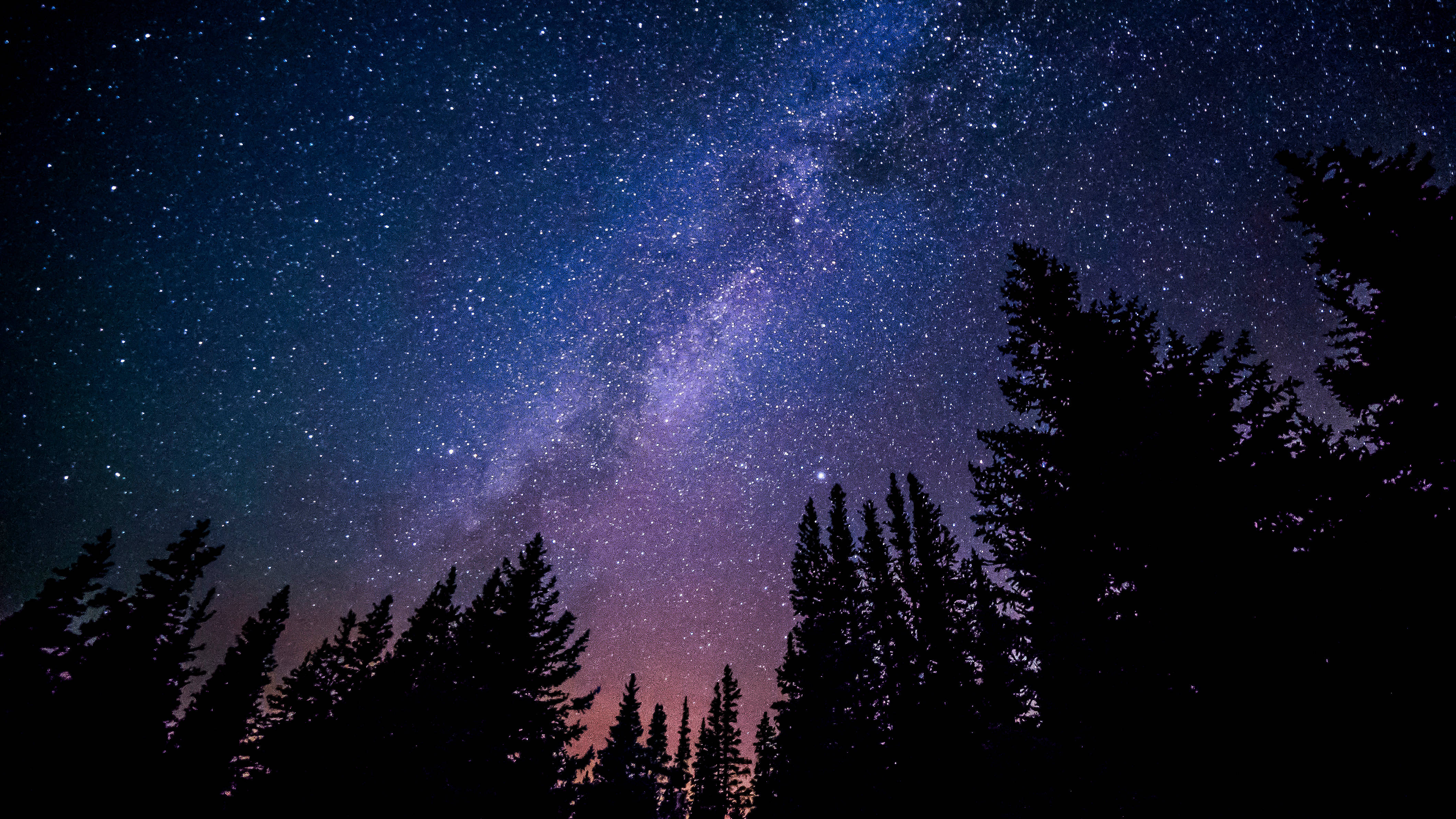 Milky Way, deep blue, purple, 4K Desktop Wallpaper