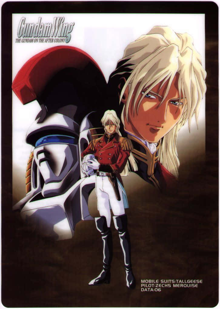 Milliardo Peacecraft, red uniform, white and red mobile suit, SD Phone Wallpaper