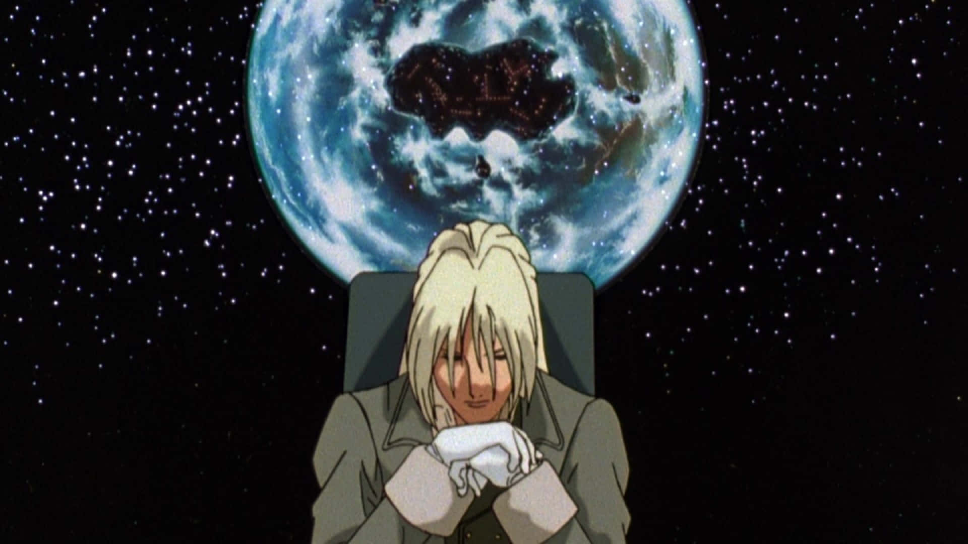 Milliardo Peacecraft, blonde anime character, massive blue planet, Full HD Desktop Wallpaper
