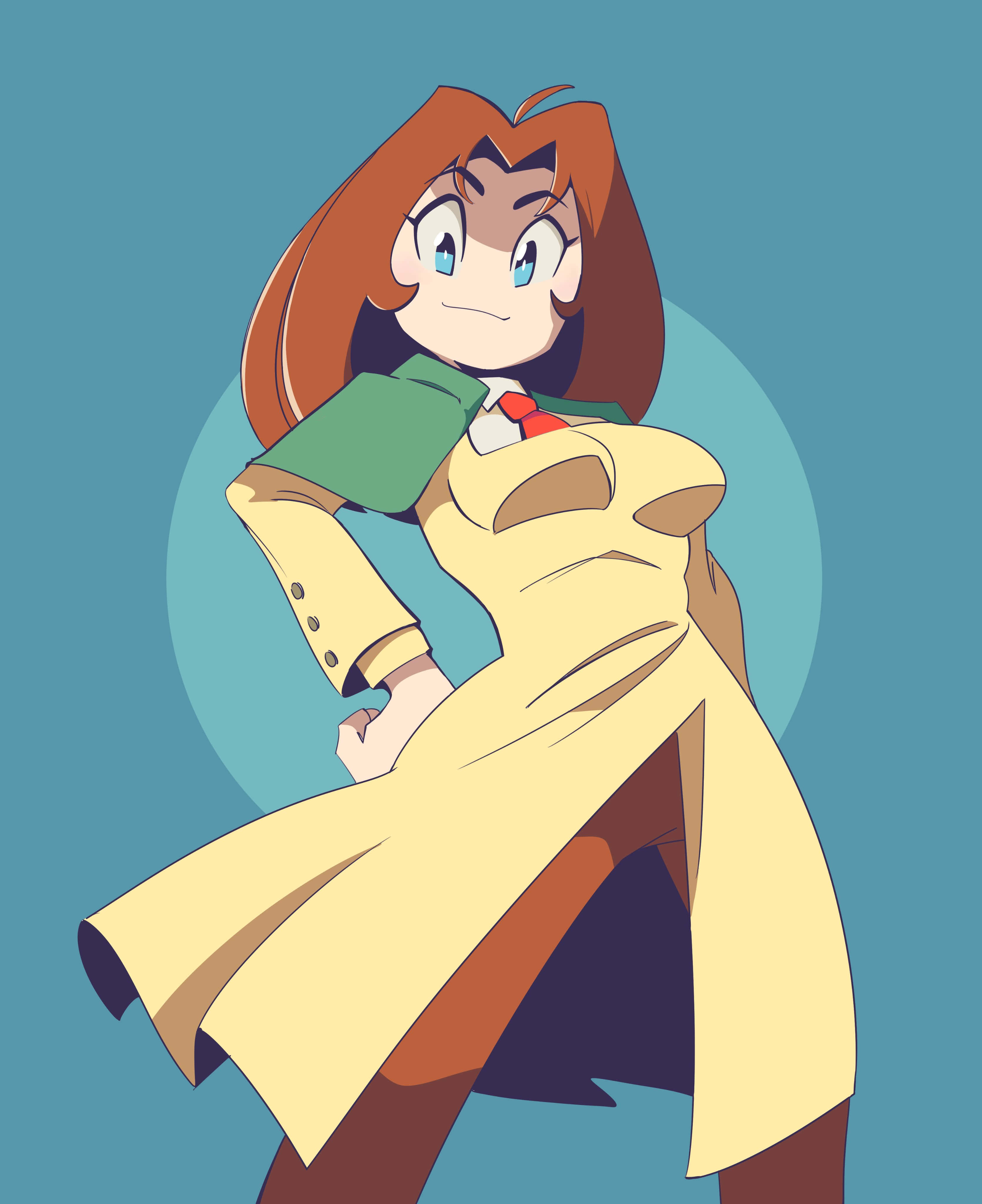Milly Thompson, yellow trench coat, green shirt, 4K Phone Wallpaper
