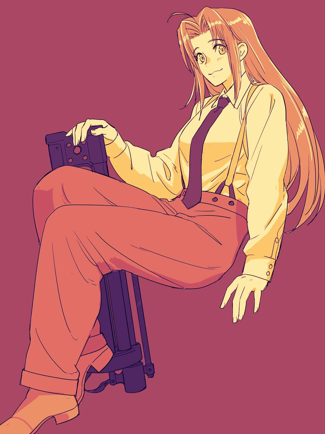 Milly Thompson, orange hair, purple chair, HD Phone Wallpaper