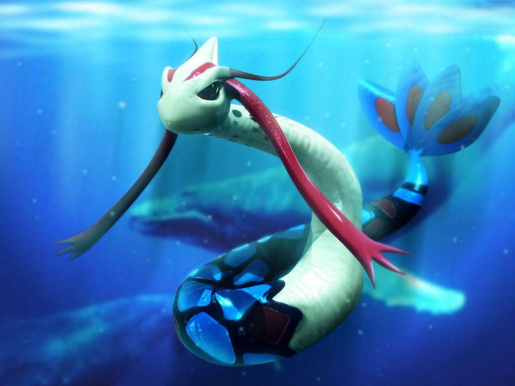 Milotic, 3D image, underwater, SD Desktop Wallpaper