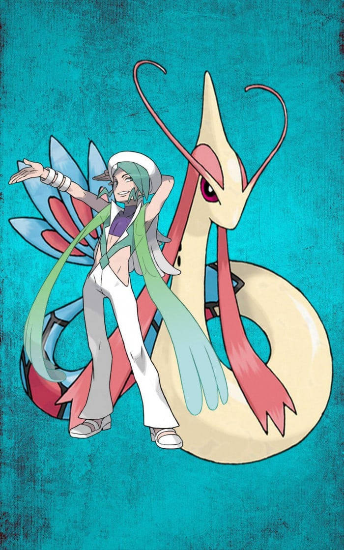 Milotic, blue ocean themed, teal background, SD Phone Wallpaper