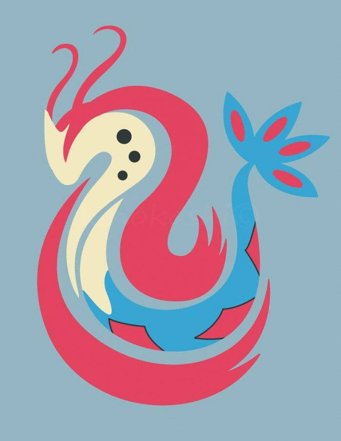 Milotic, pink, blue, SD Phone Wallpaper