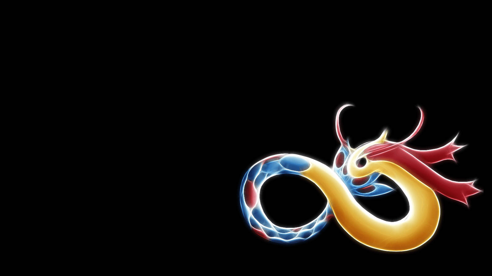Milotic, golden, blue, HD Desktop Wallpaper
