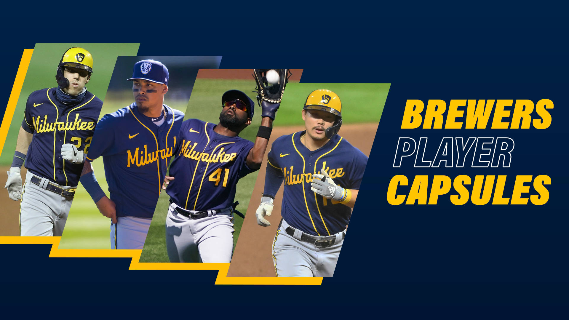 Milwaukee Brewers, navy uniforms, yellow accents, Full HD Desktop Wallpaper