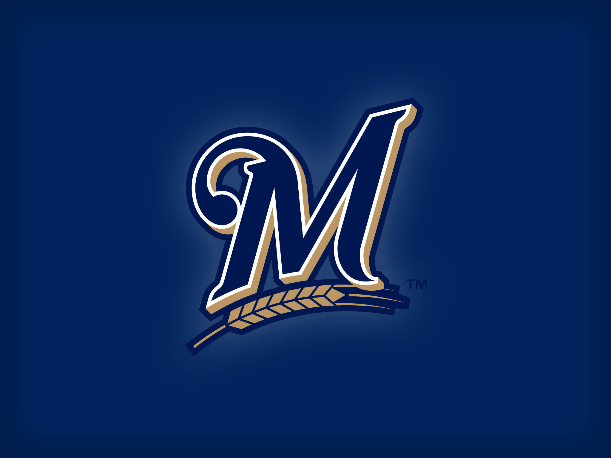 Milwaukee Brewers, navy blue, gold wheat stalks, Full HD Desktop Wallpaper