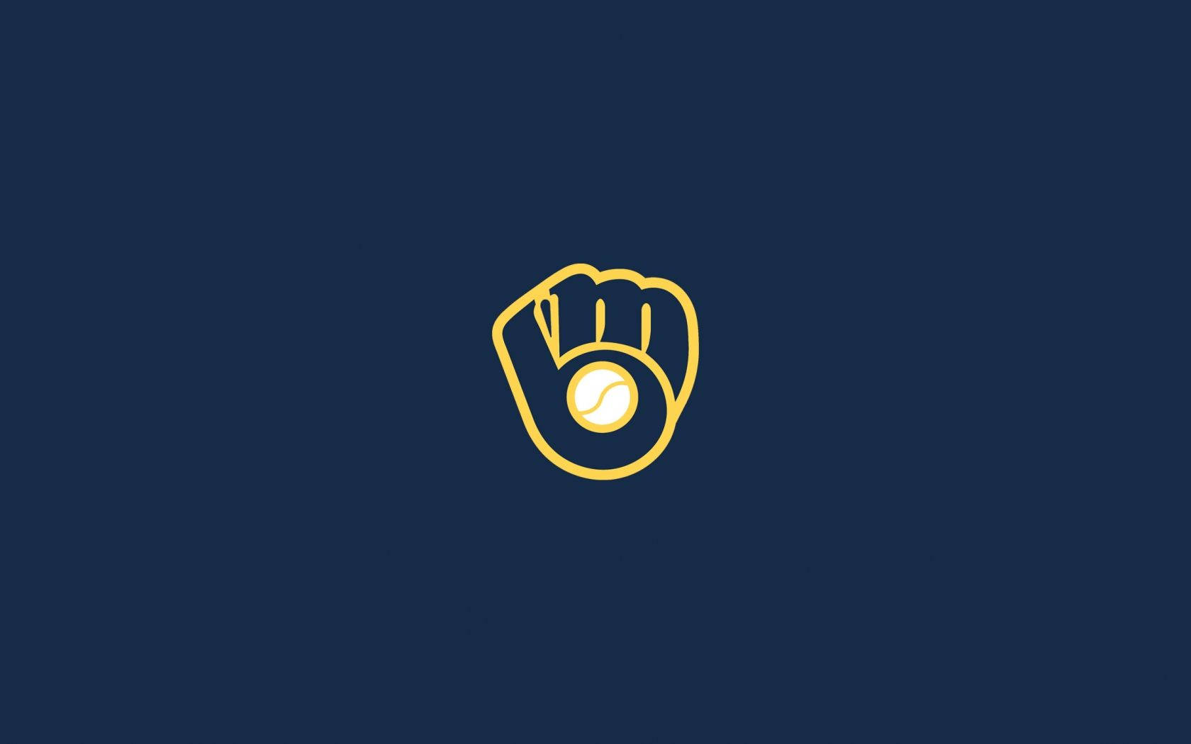 Milwaukee Brewers, minimalist, gold outline, HD Desktop Wallpaper