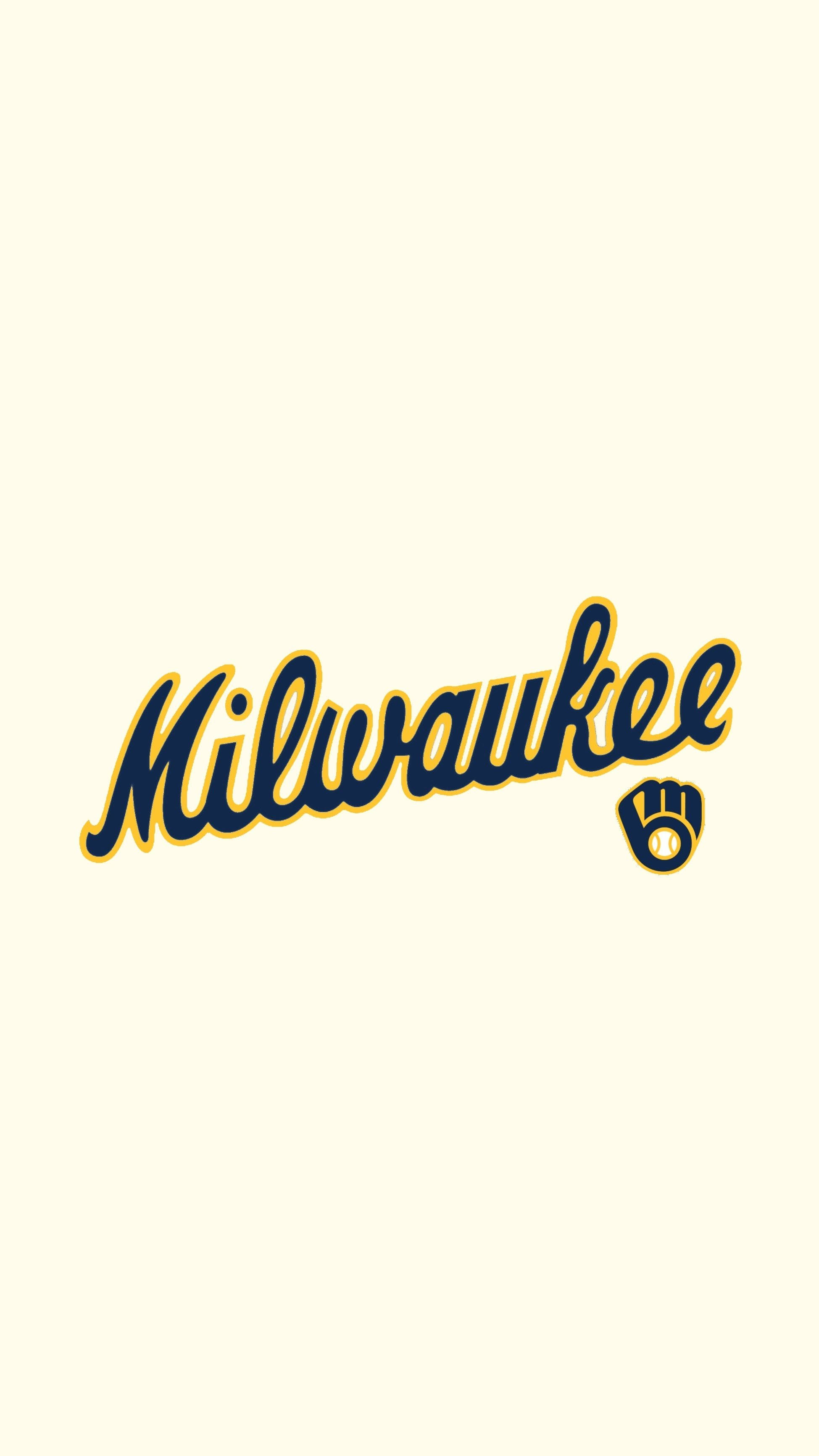Milwaukee Brewers, navy blue, gold script, 2K Phone Wallpaper
