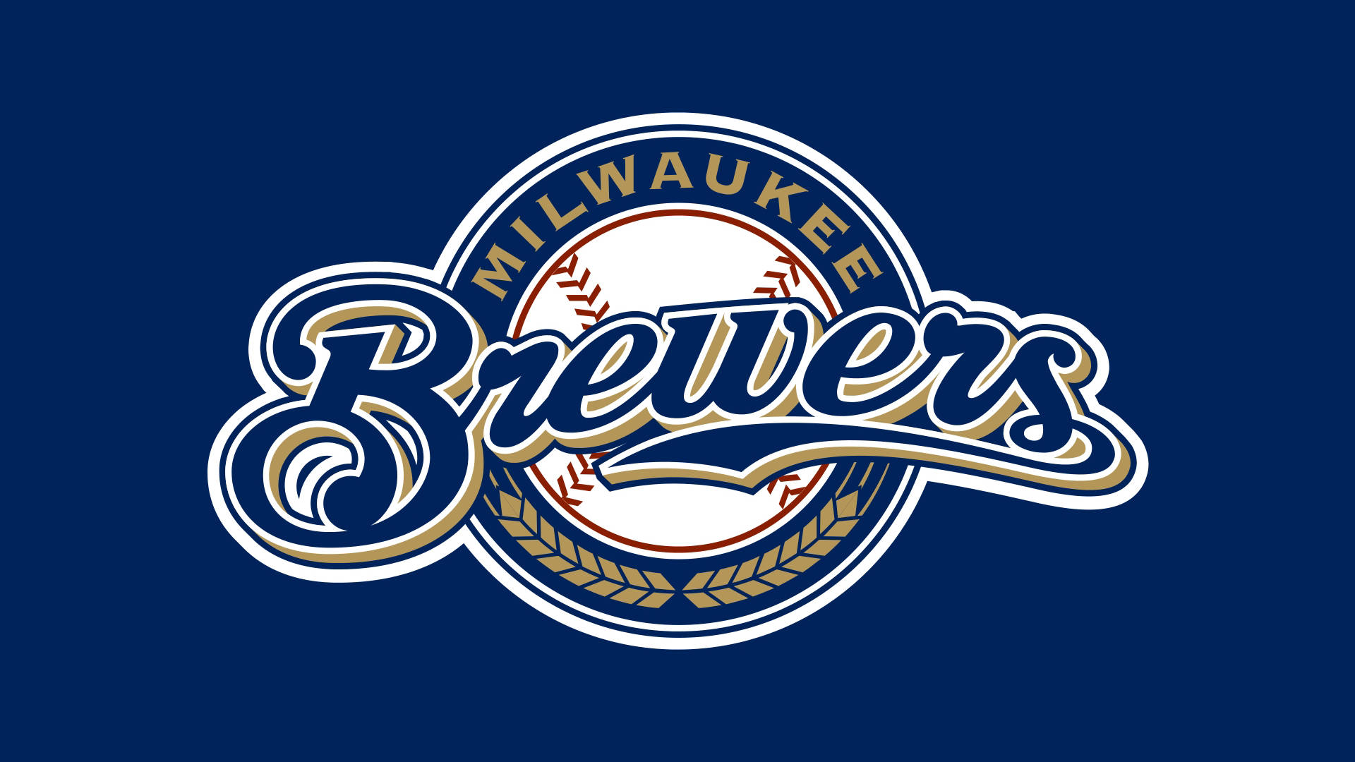 Milwaukee Brewers, navy blue, gold, Full HD Desktop Wallpaper