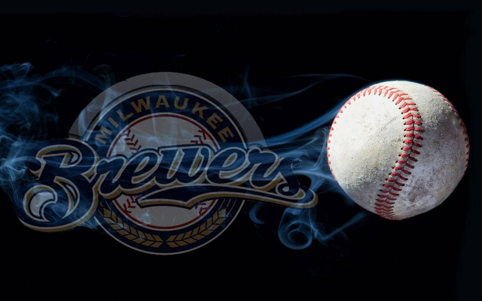 Milwaukee Brewers, baseball, blue smoke, HD Desktop Wallpaper