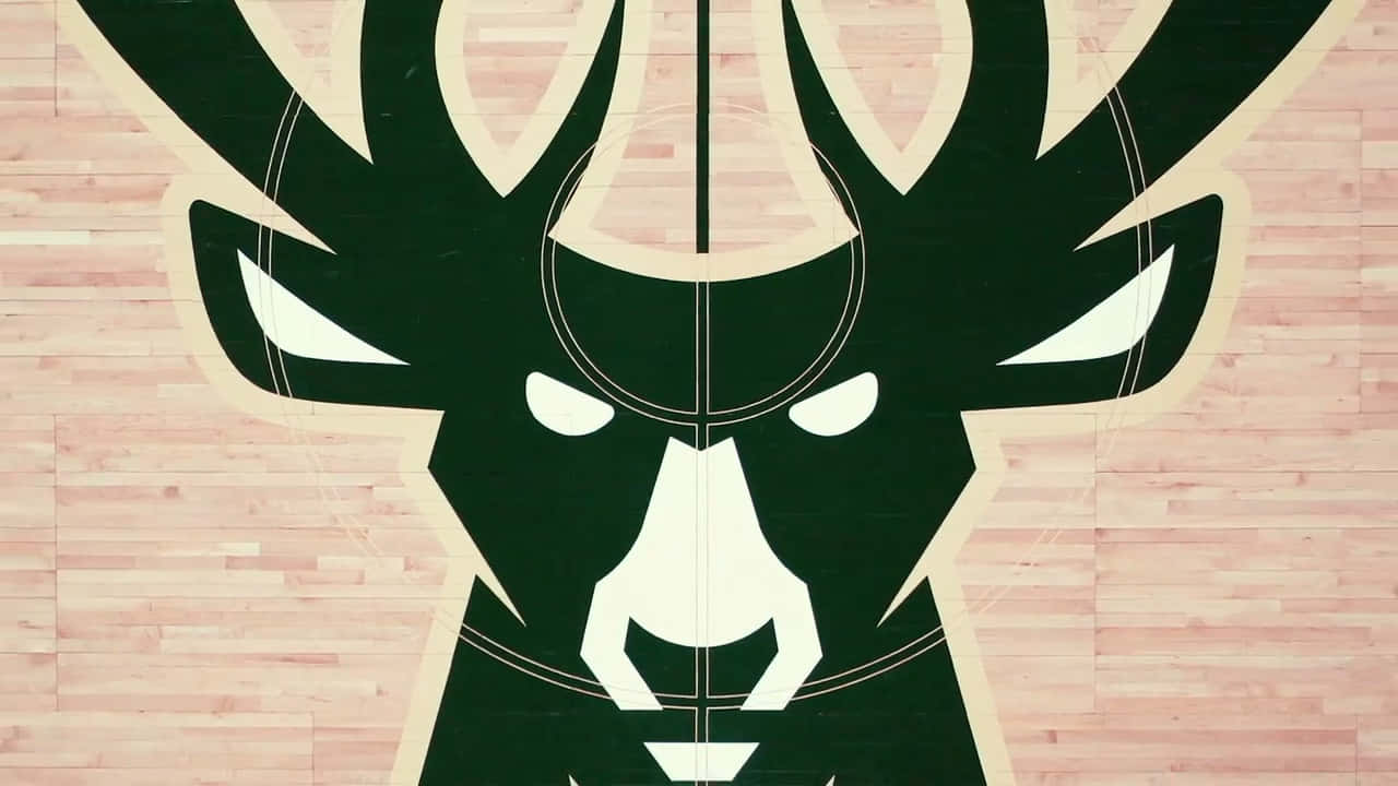 Milwaukee Bucks, black and cream deer head logo, geometric lines, HD Desktop Wallpaper
