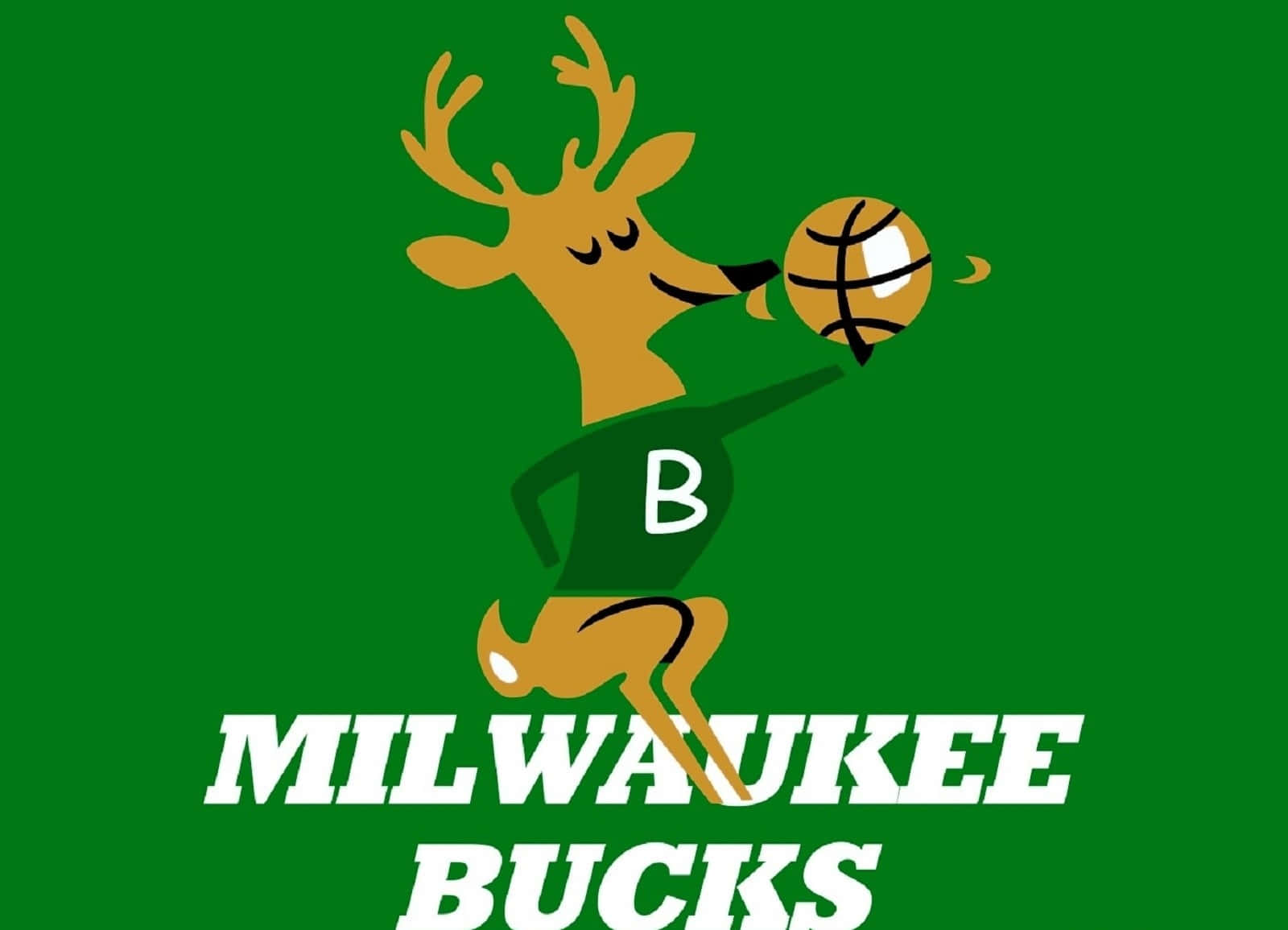 Milwaukee Bucks, green jersey, cartoon deer, HD Desktop Wallpaper