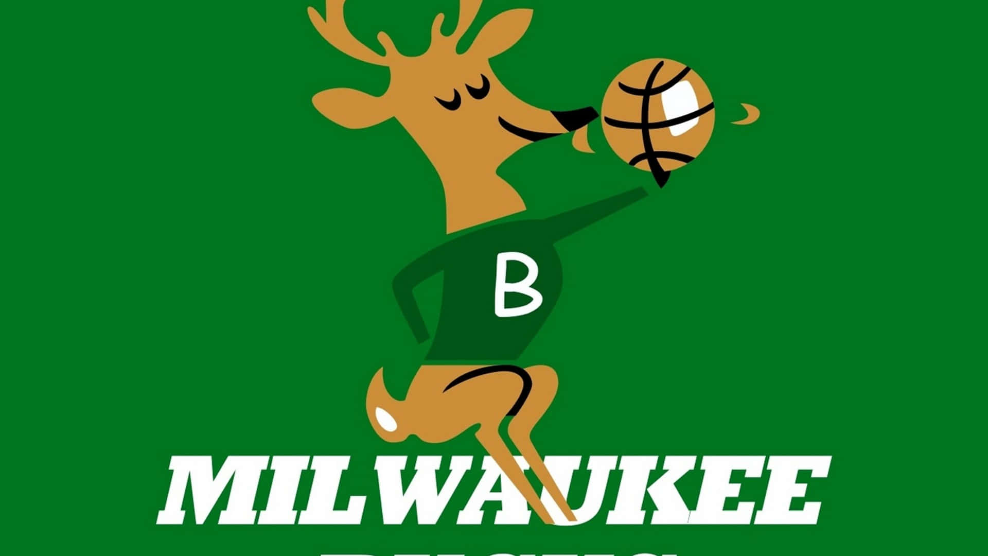 Milwaukee Bucks, green jersey, cartoon deer, Full HD Desktop Wallpaper