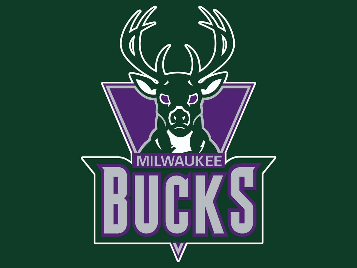 Milwaukee Bucks Logo, deer head, purple eyes, HD Desktop Wallpaper
