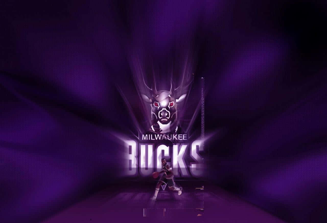 Milwaukee Bucks logo, fierce deer head, purple background, HD Desktop Wallpaper