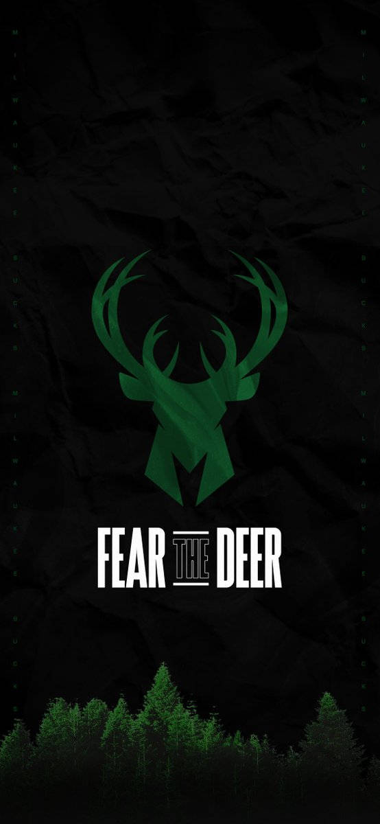 Milwaukee Bucks, fear the deer, green deer head logo, SD Phone Wallpaper