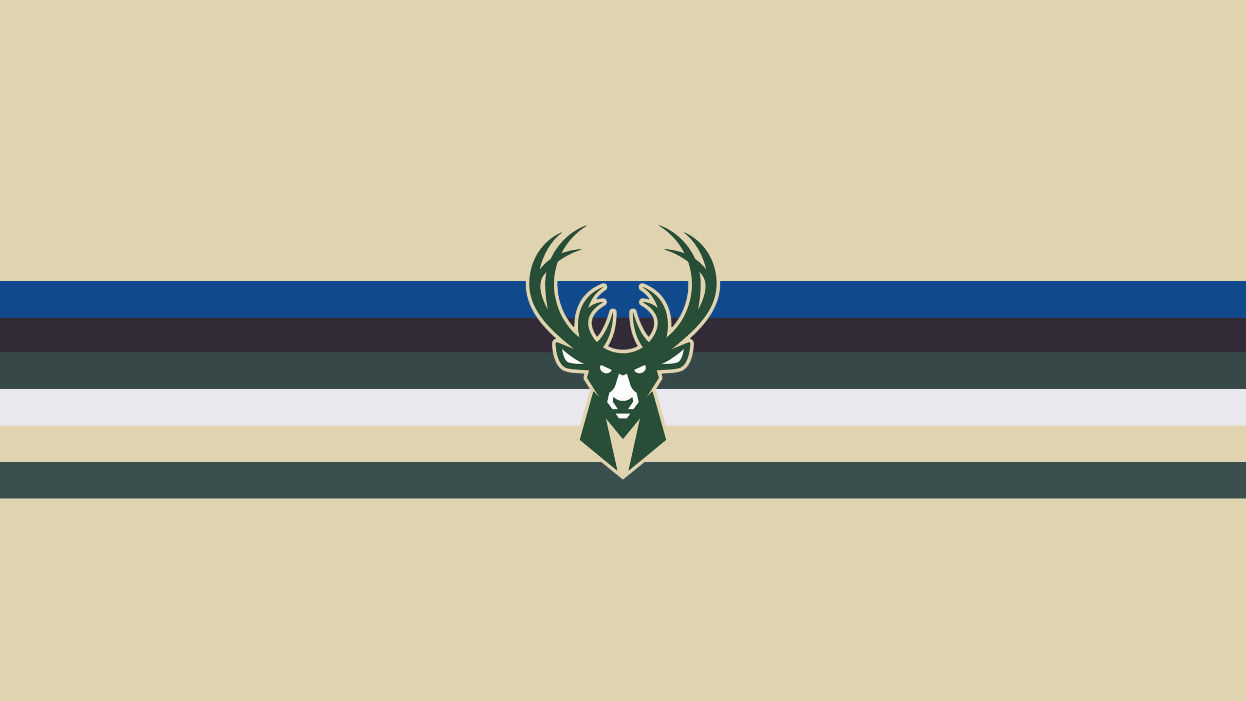 Milwaukee Bucks, beige, green deer head logo, 2K Desktop Wallpaper