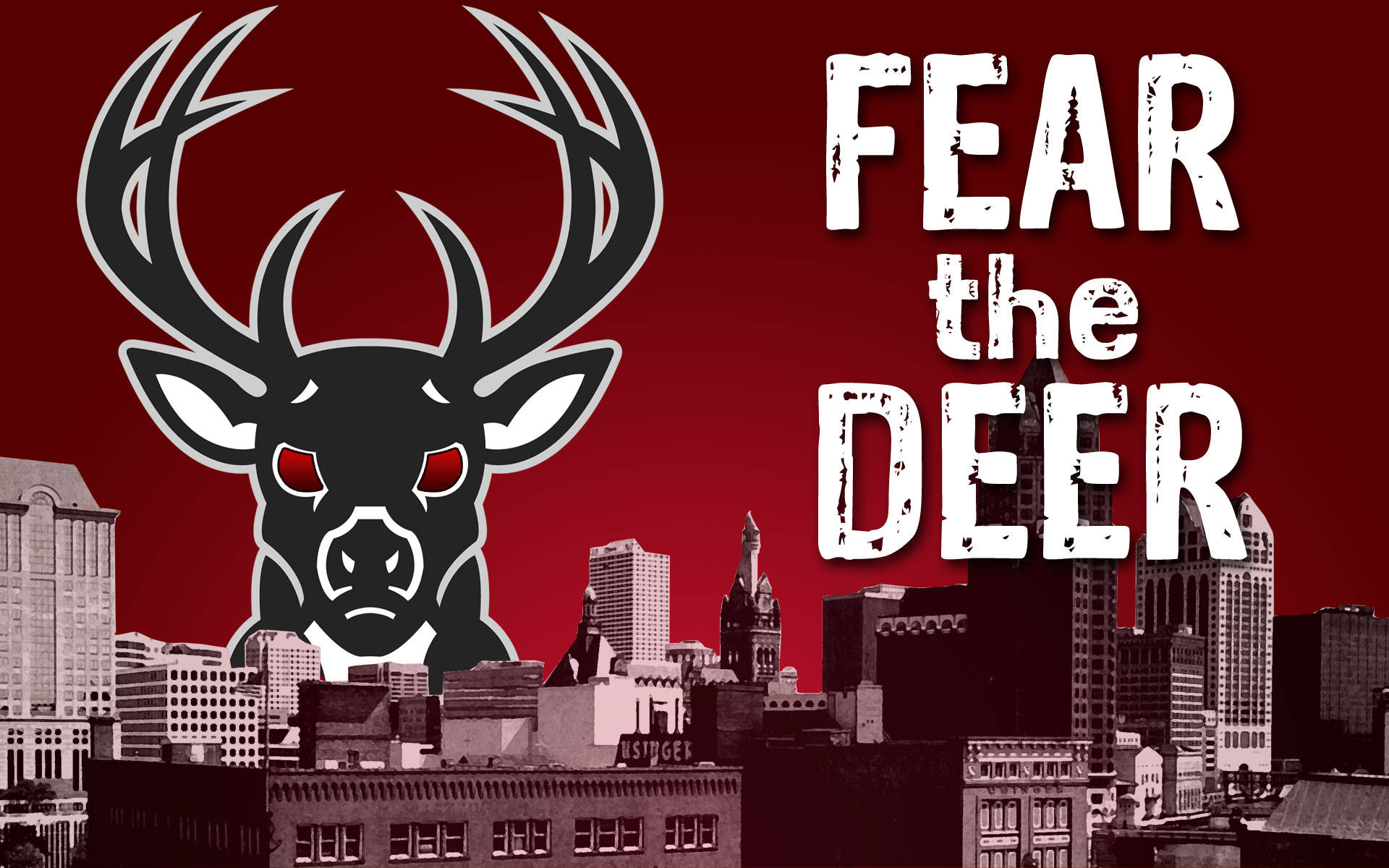 Milwaukee Bucks, red, black deer, Full HD Desktop Wallpaper