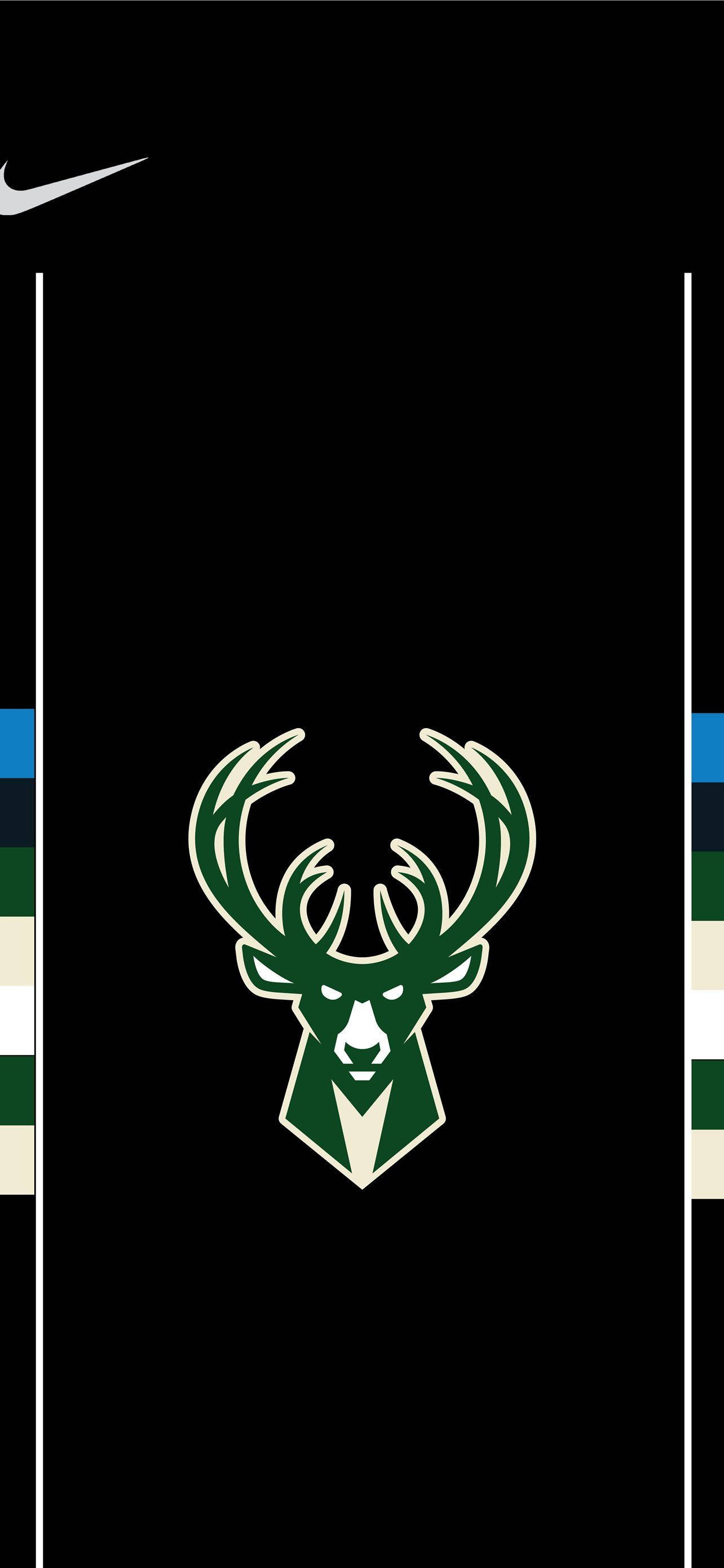 Milwaukee Bucks, green deer head logo, black background, 2K Phone Wallpaper