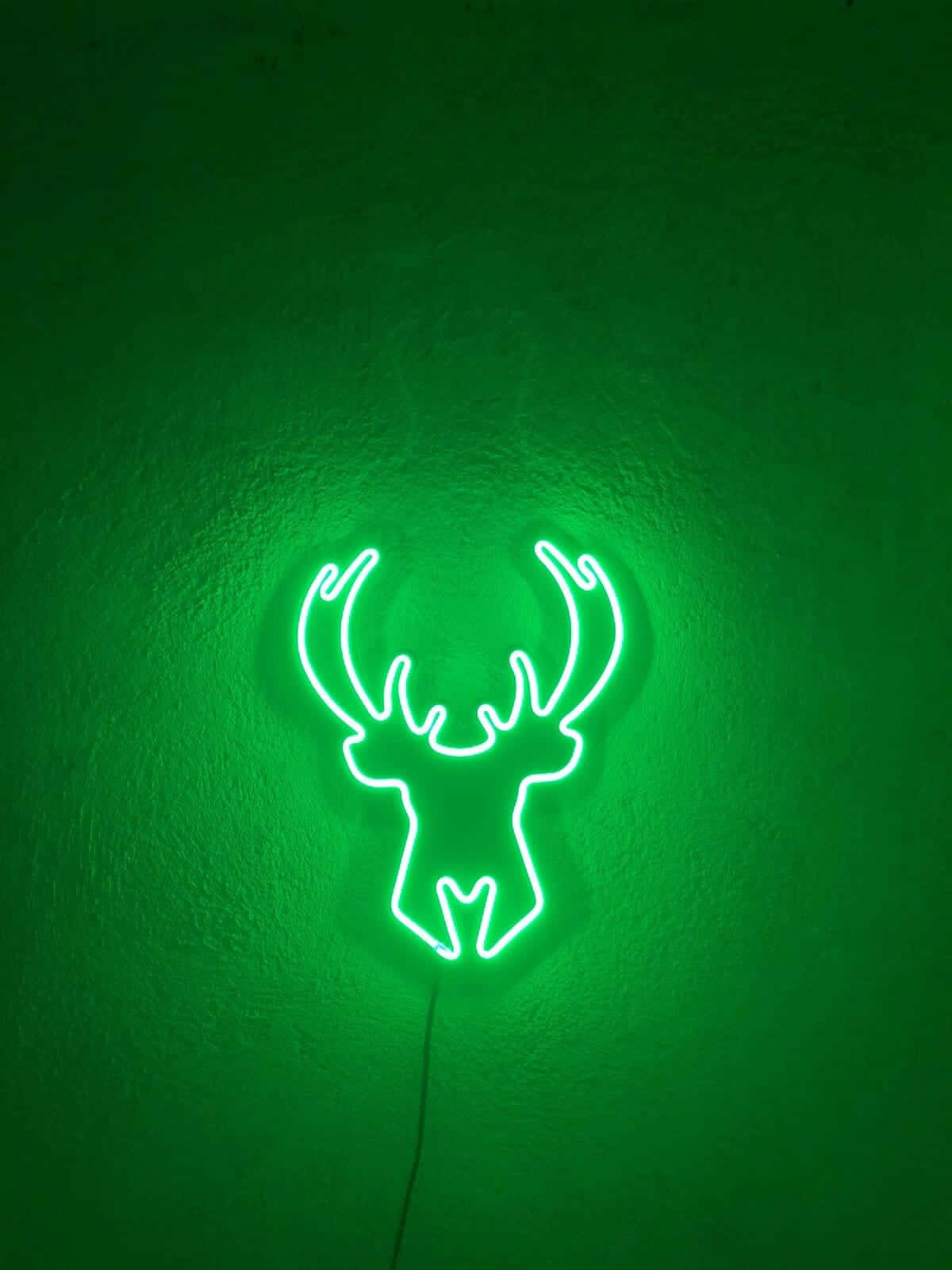 Milwaukee Bucks, logo, glowing white neon deer head silhouette, HD Phone Wallpaper
