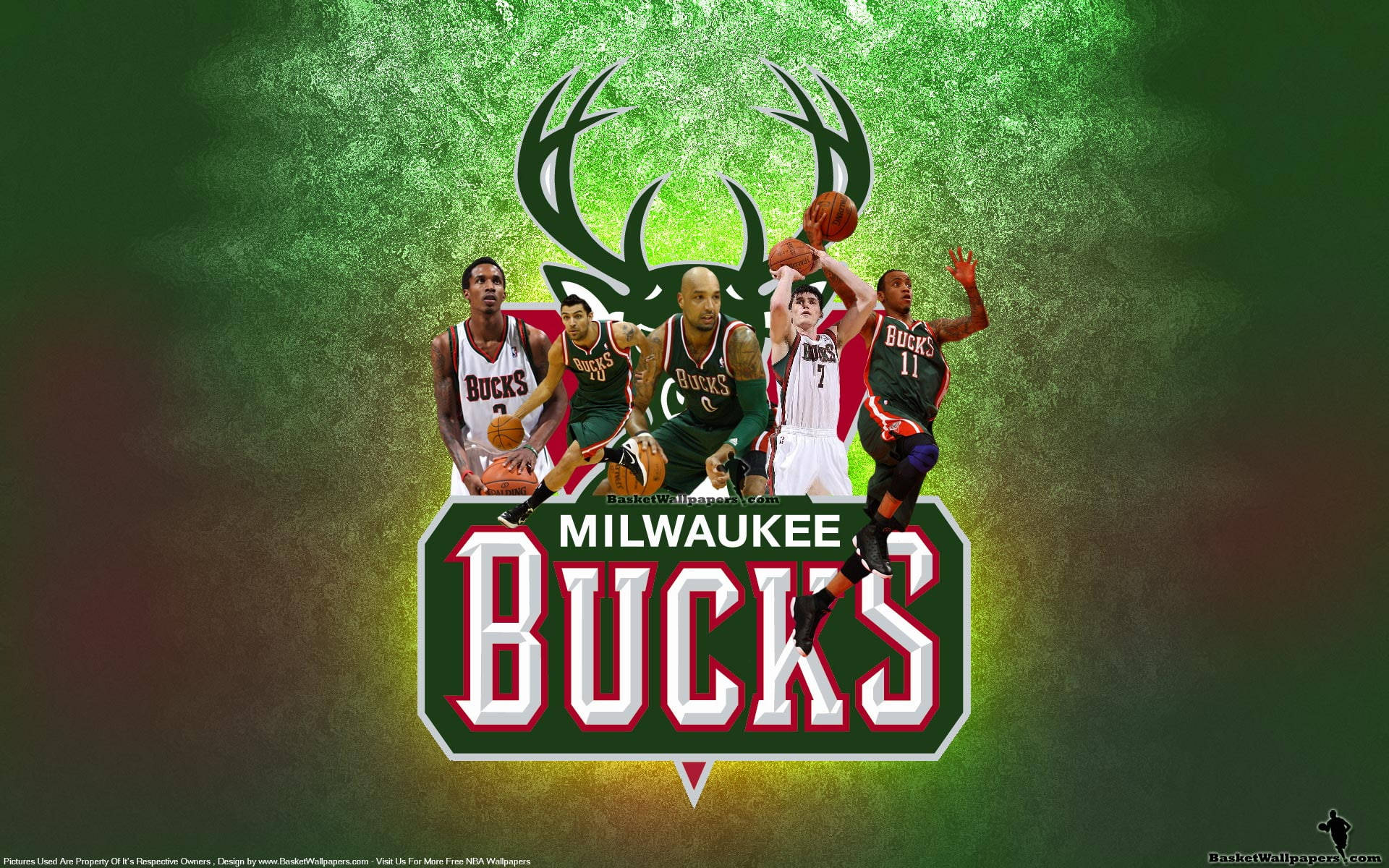 Milwaukee Bucks, vibrant green gradient background, team logo, Full HD Desktop Wallpaper