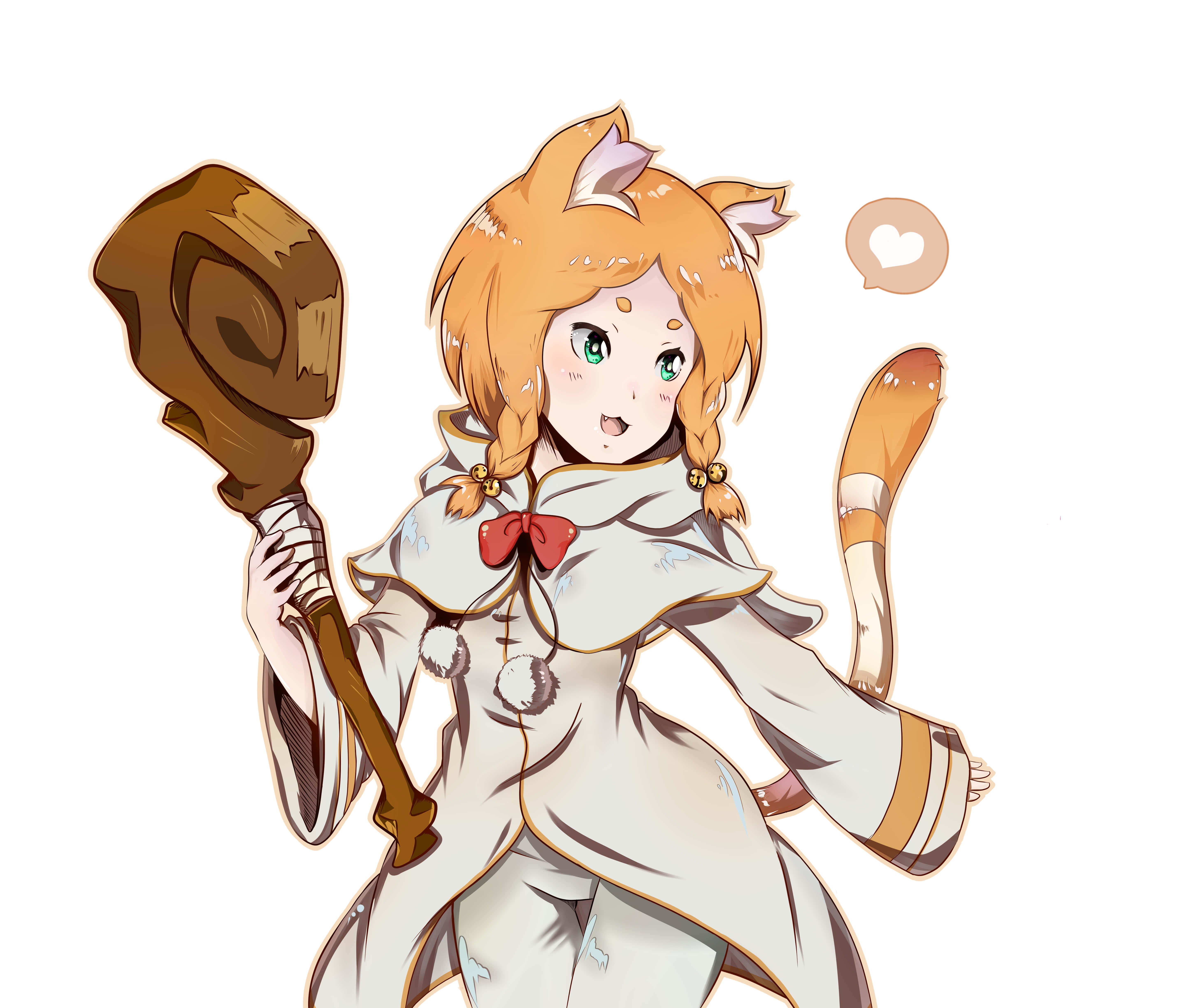 Mimi Pearlbaton, wooden mace, bone staff, 5K Desktop Wallpaper
