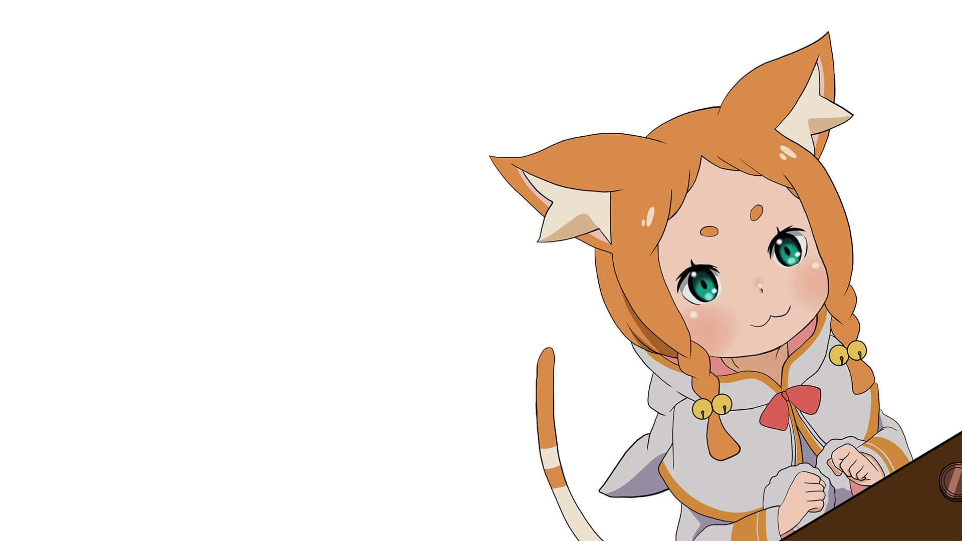 Mimi Pearlbaton, orange cat ears, orange cat tail, Full HD Desktop Wallpaper