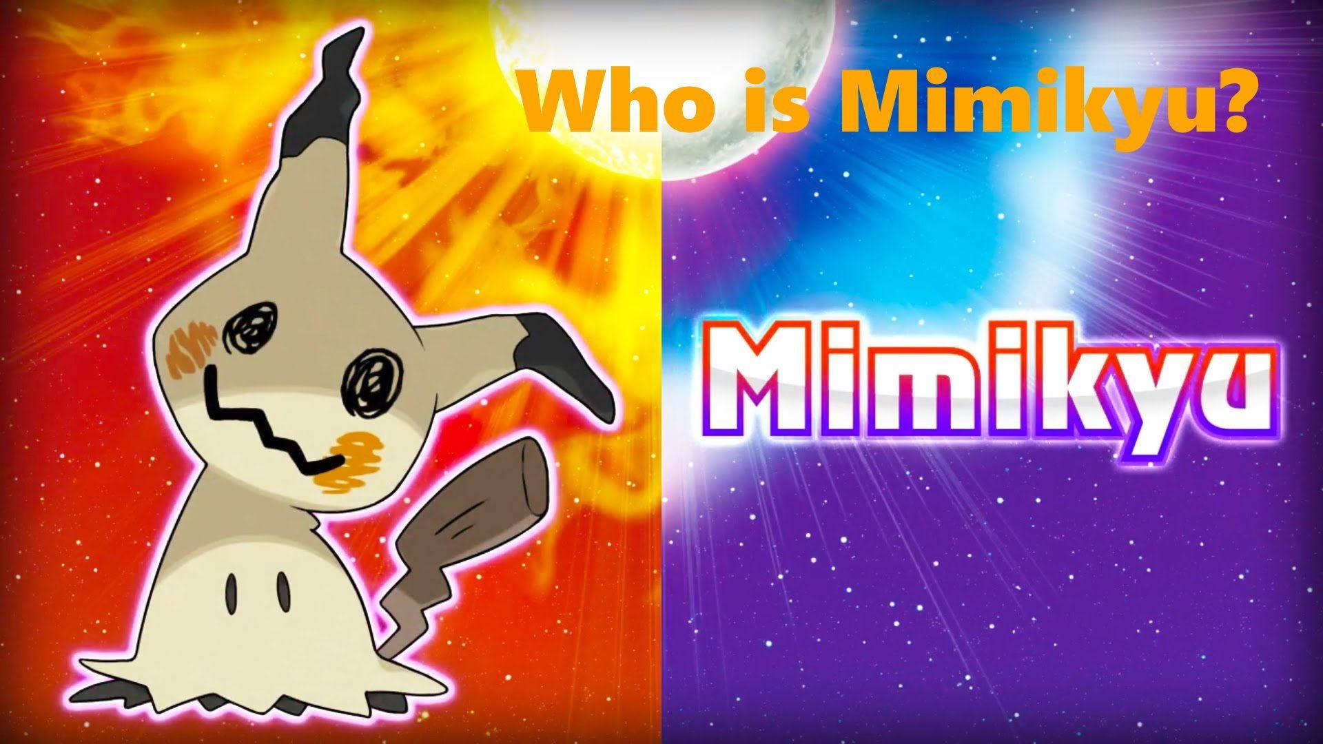 Mimikyu, fiery sun, starry night sky, Full HD Desktop Wallpaper