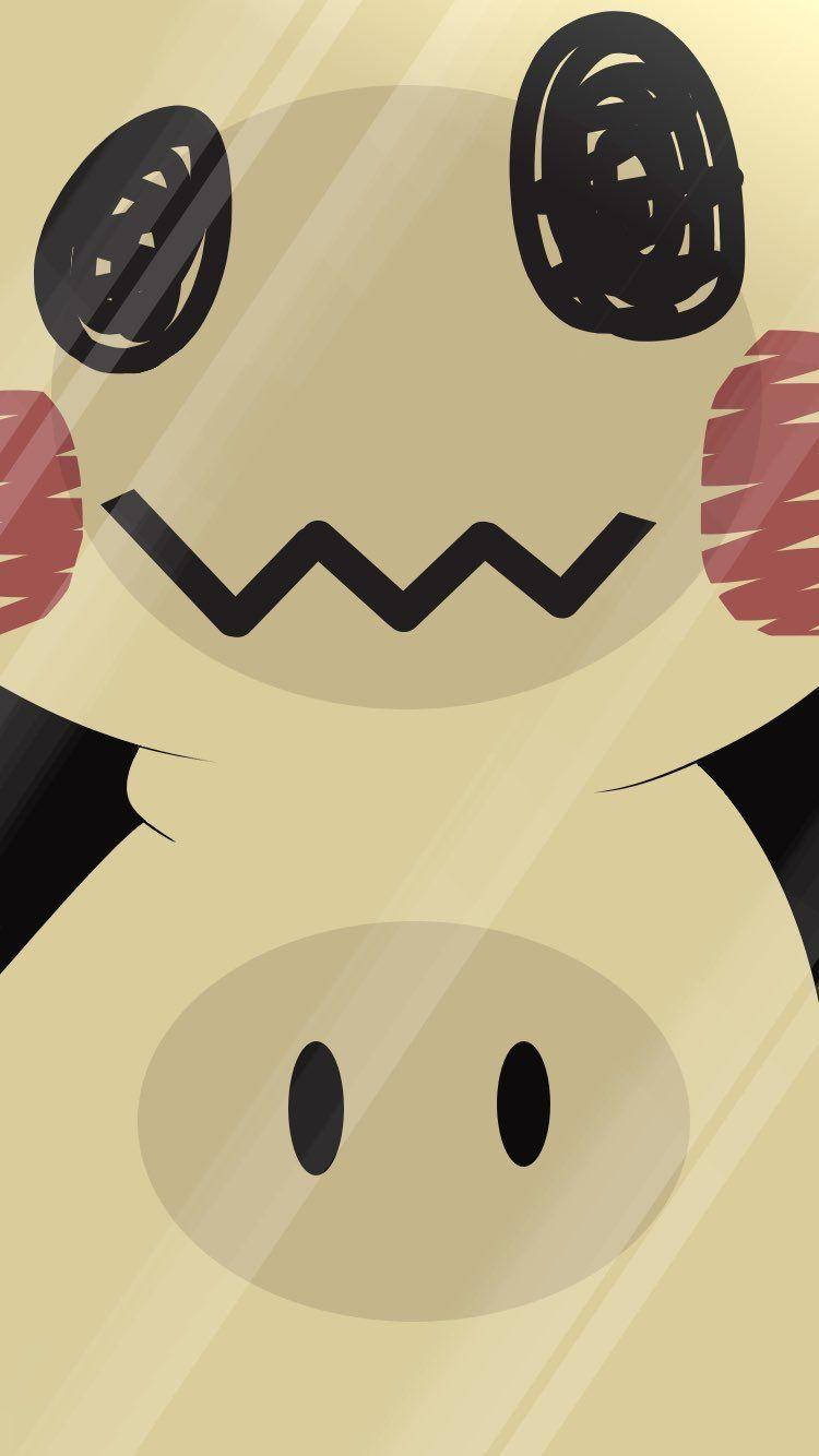 Mimikyu, beige background, diagonal light streaks, HD Phone Wallpaper